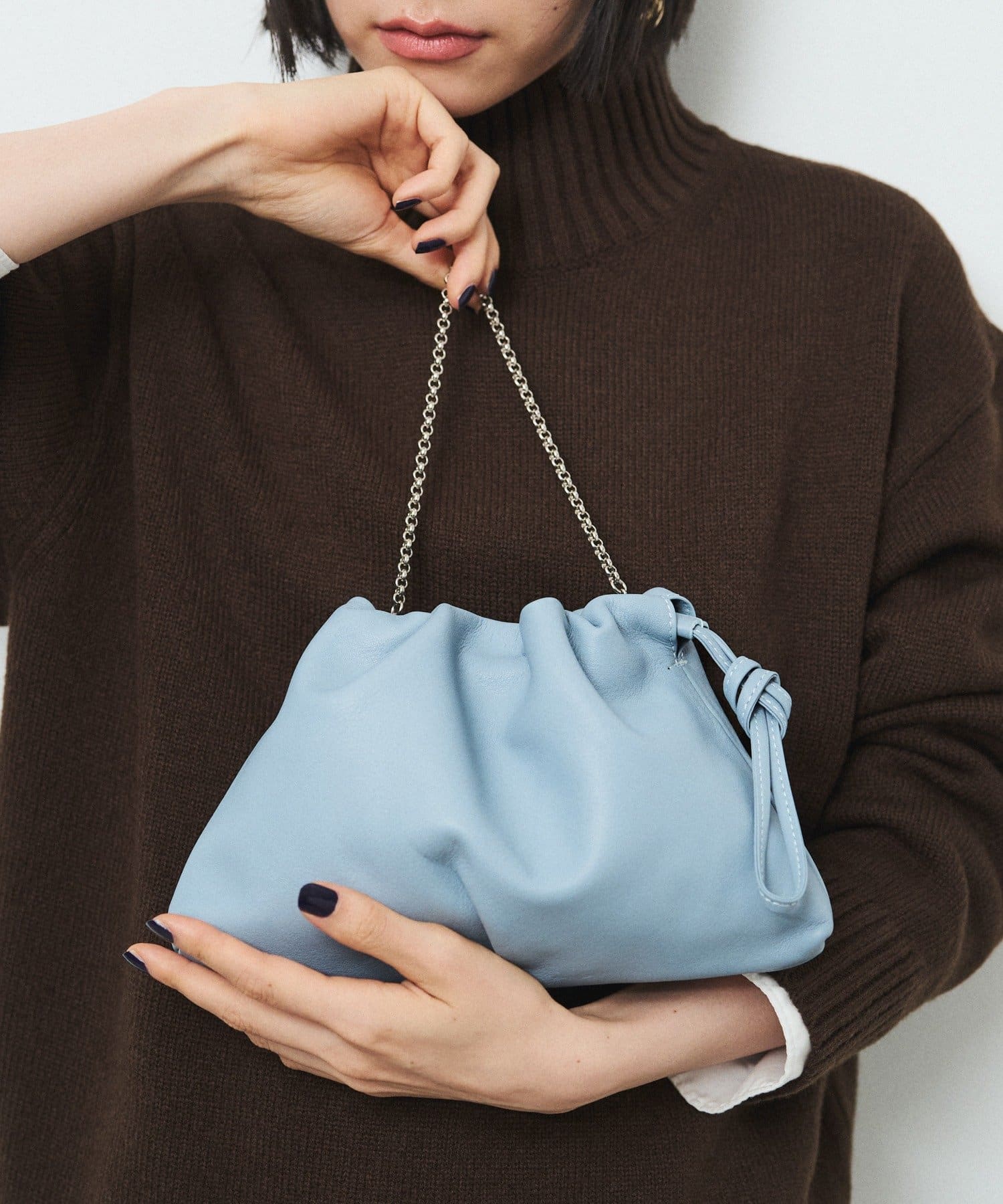 russet(ラシット) レザー巾着ミニショルダーバッグ