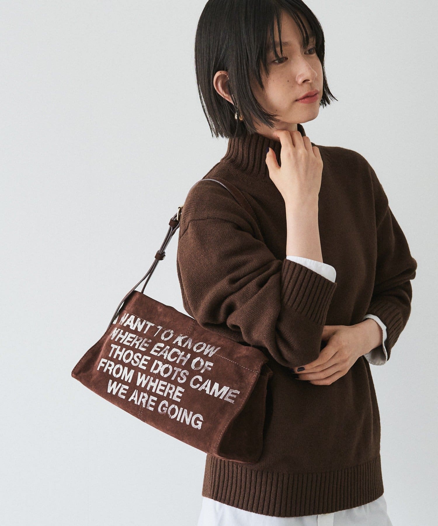 russet(ラシット) ステンシルデザインスエード横長ショルダーバッグ