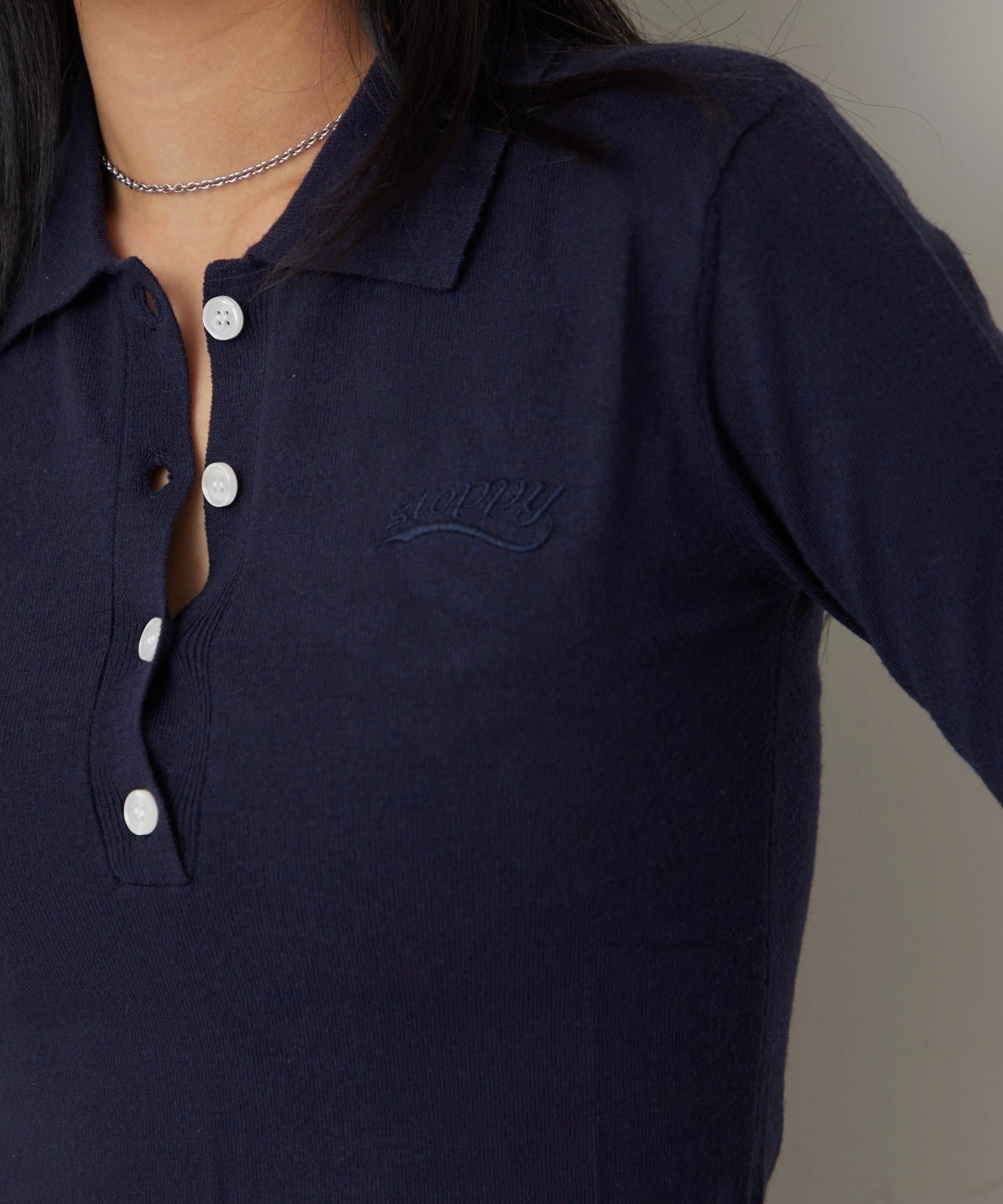 WHO’S WHO gallery(フーズフーギャラリー) 【SLOPPY/スロッピー】コンパクト長袖ニットポロ