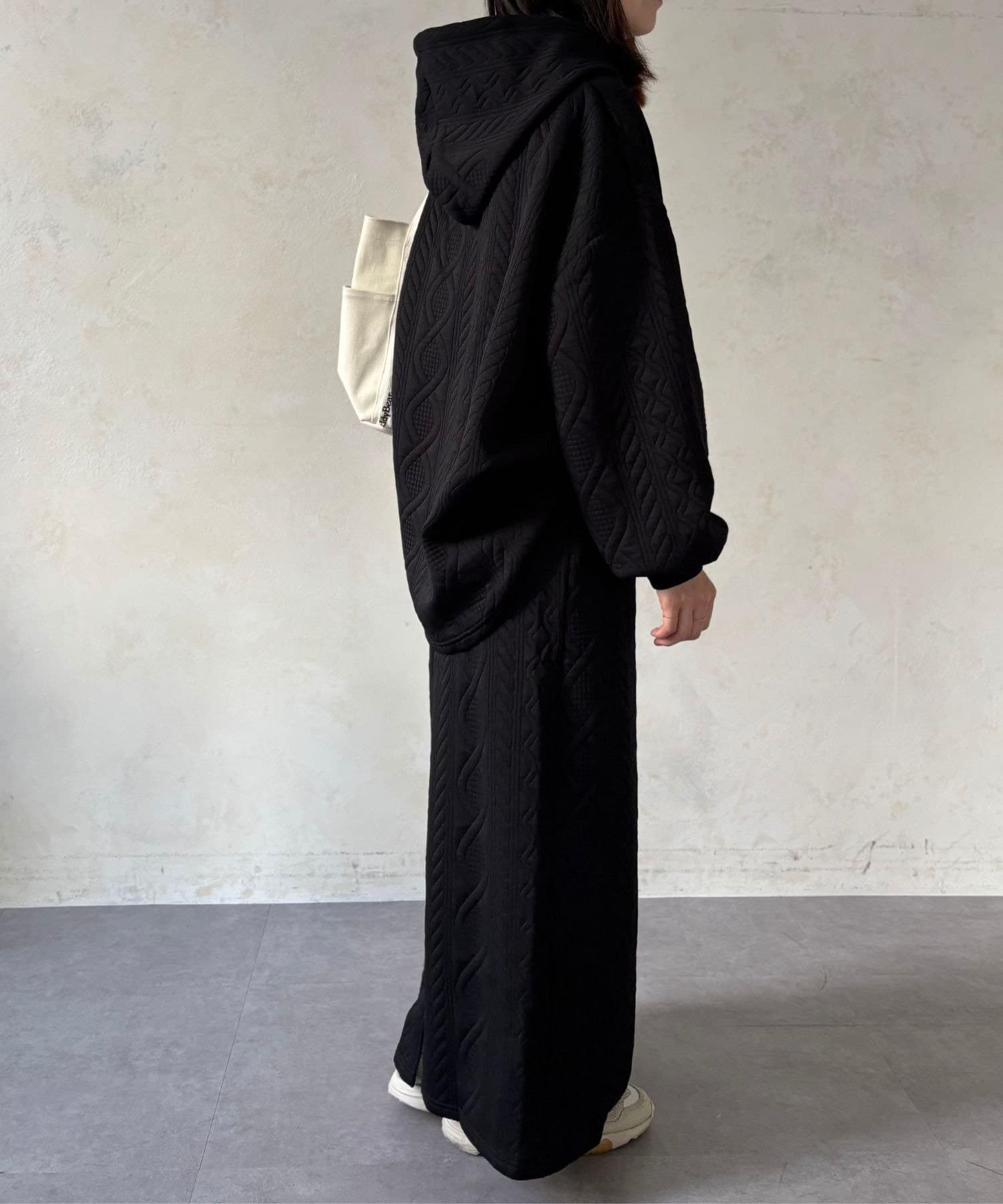 LOCUST(ローカスト) 【セットアップ対応可◎皺になりにくい】ふくれジャガードスカート