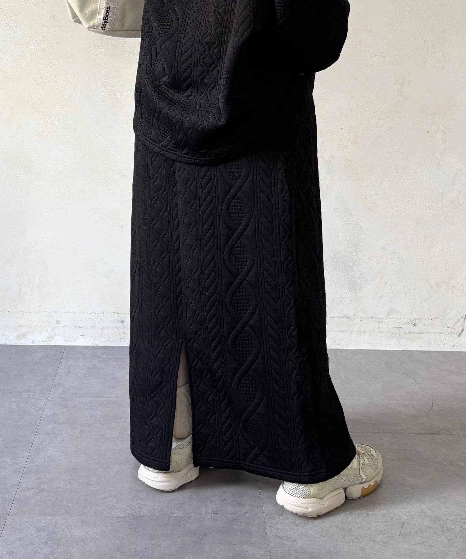 LOCUST(ローカスト) 【セットアップ対応可◎皺になりにくい】ふくれジャガードスカート