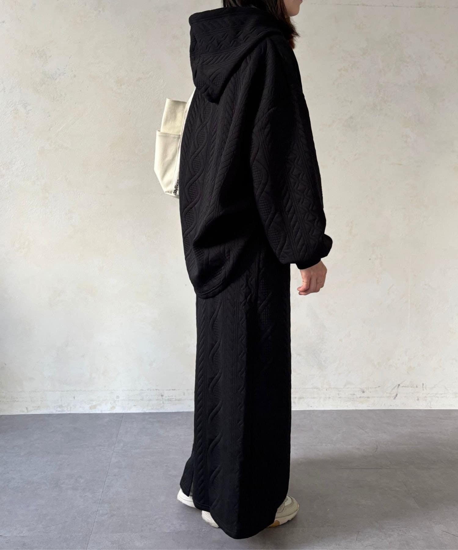 LOCUST(ローカスト) 【セットアップ対応可◎皺になりにくい】ふくれジャガードパーカー