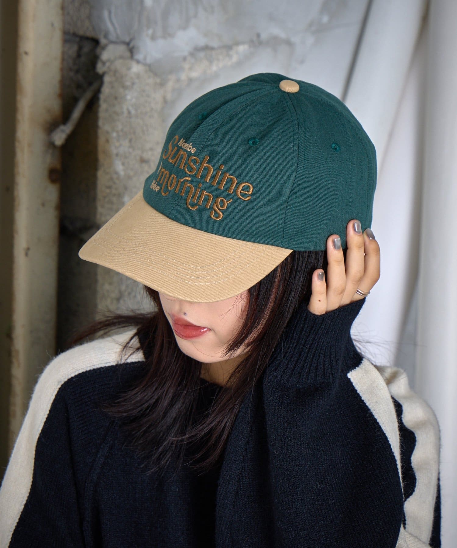 -goocy-(グーシー) 配色刺繍キャップ