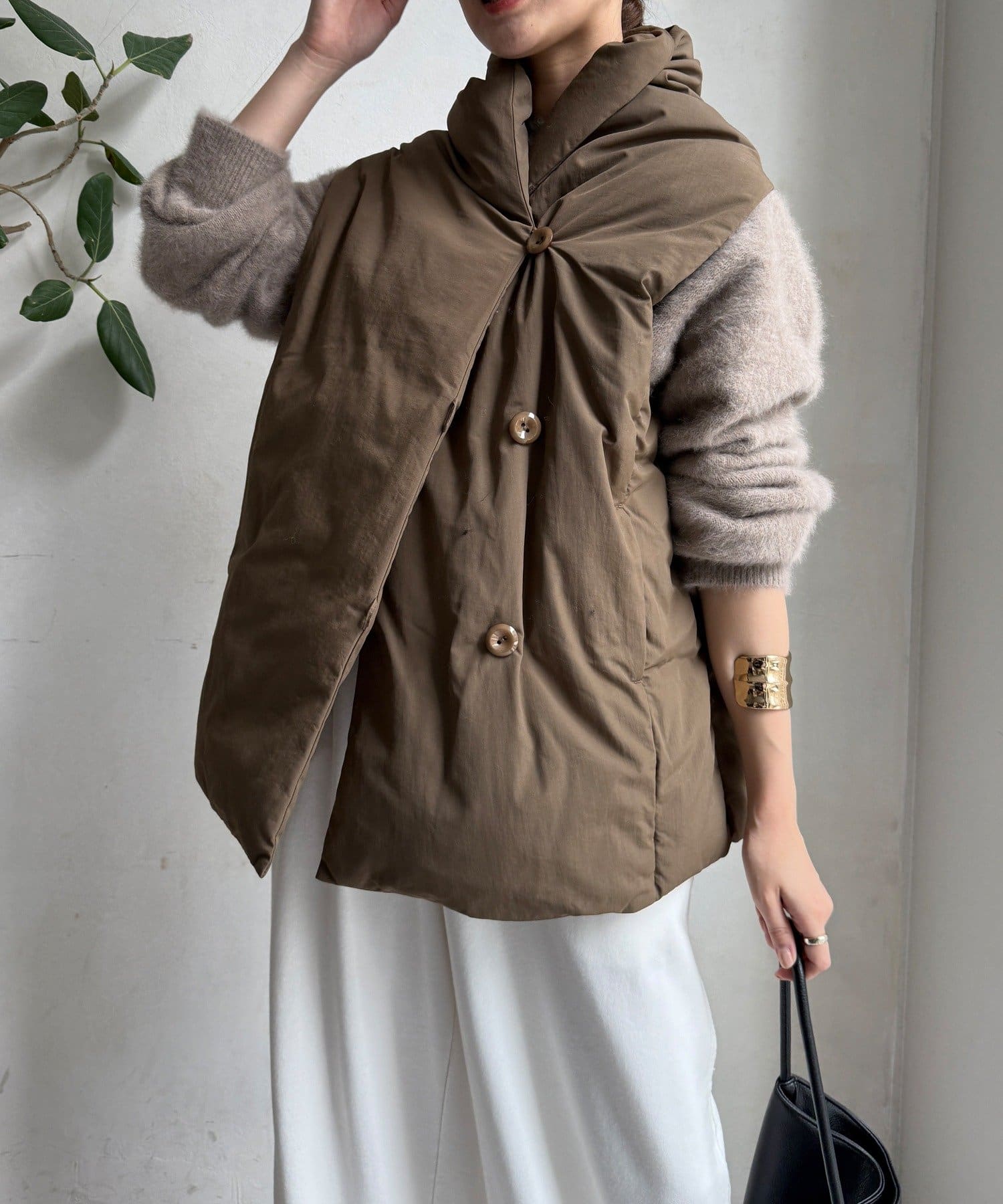 DOUDOU(ドゥドゥ) 【WEB限定】ストールライクファーバーダウンベスト