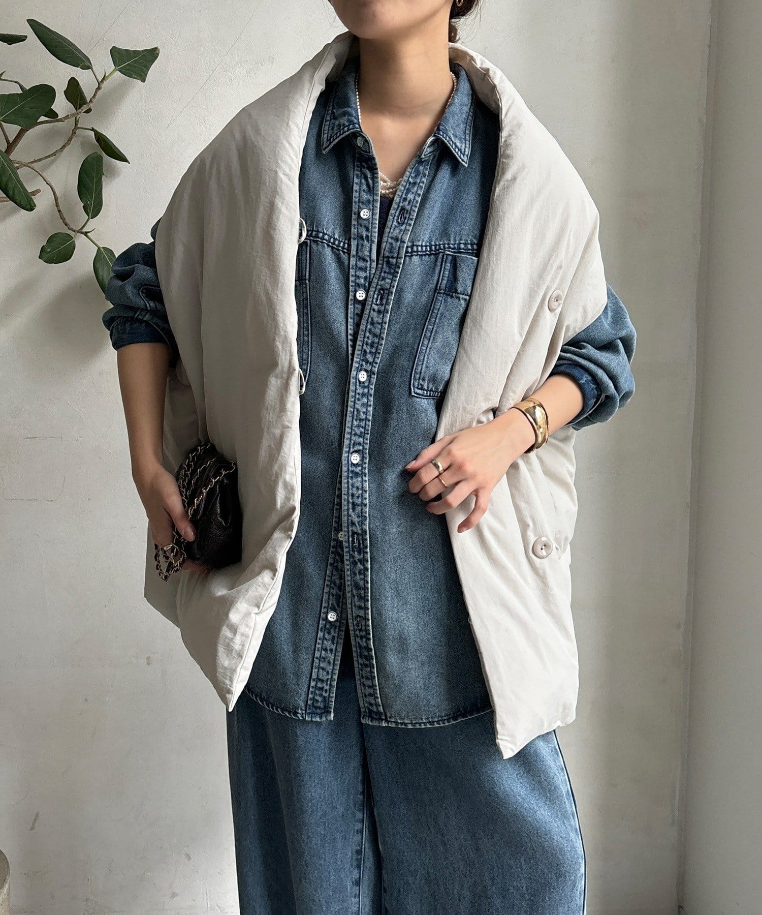 DOUDOU(ドゥドゥ) 【WEB限定】ストールライクファーバーダウンベスト