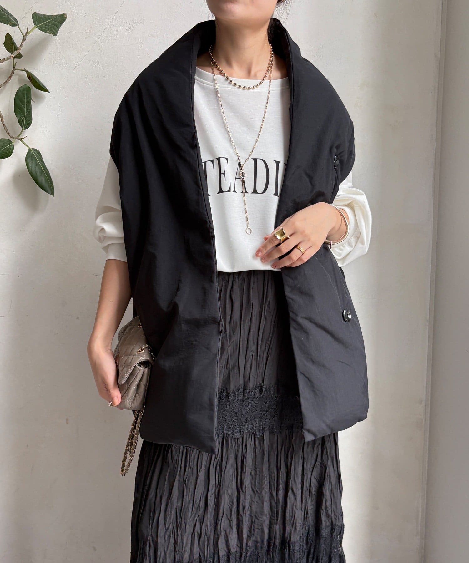 DOUDOU(ドゥドゥ) 【WEB限定】ストールライクファーバーダウンベスト