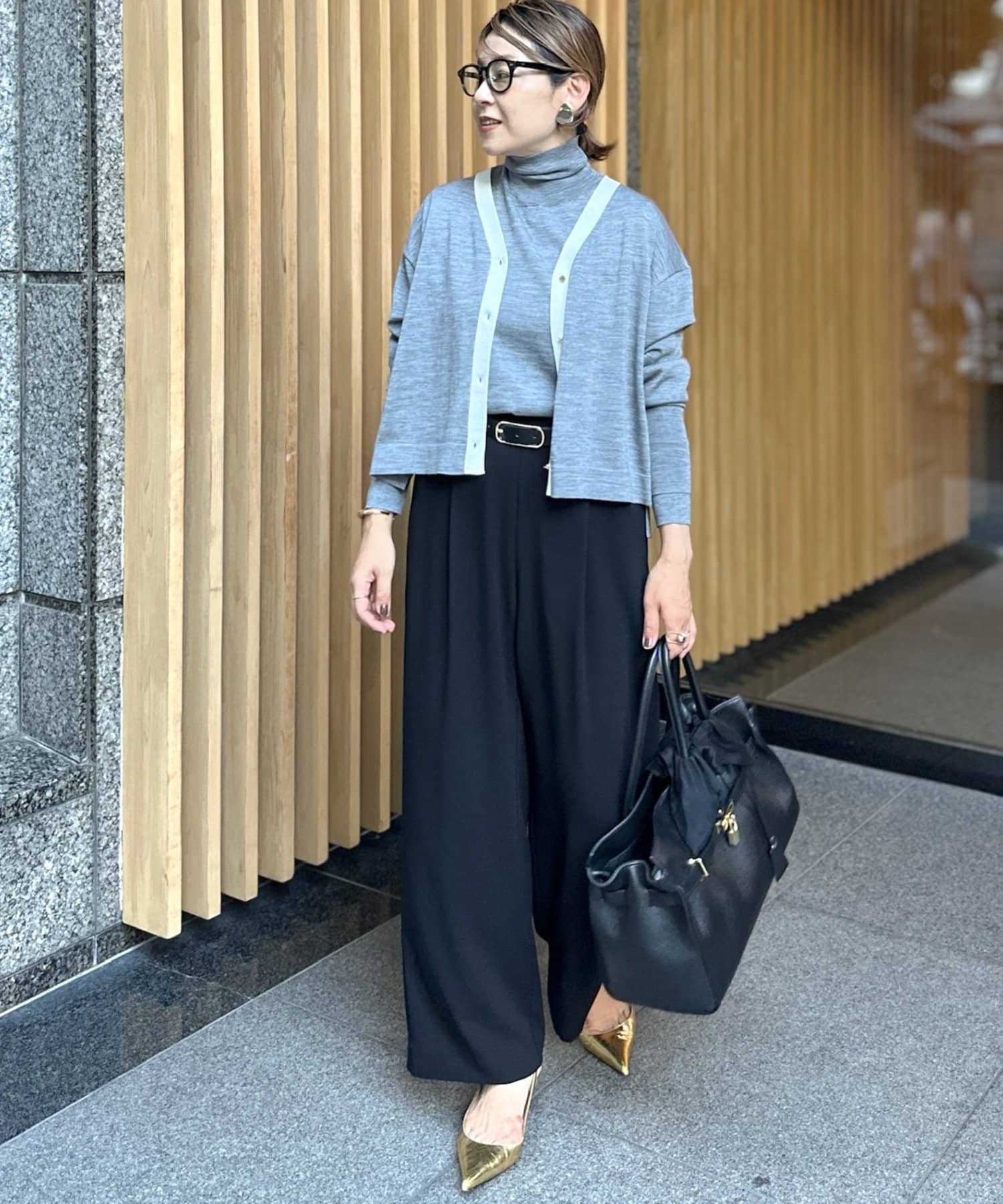 NOLLEY'S(ノーリーズ) ウォッシャブルバックサテンジョーゼットイージーパンツ
