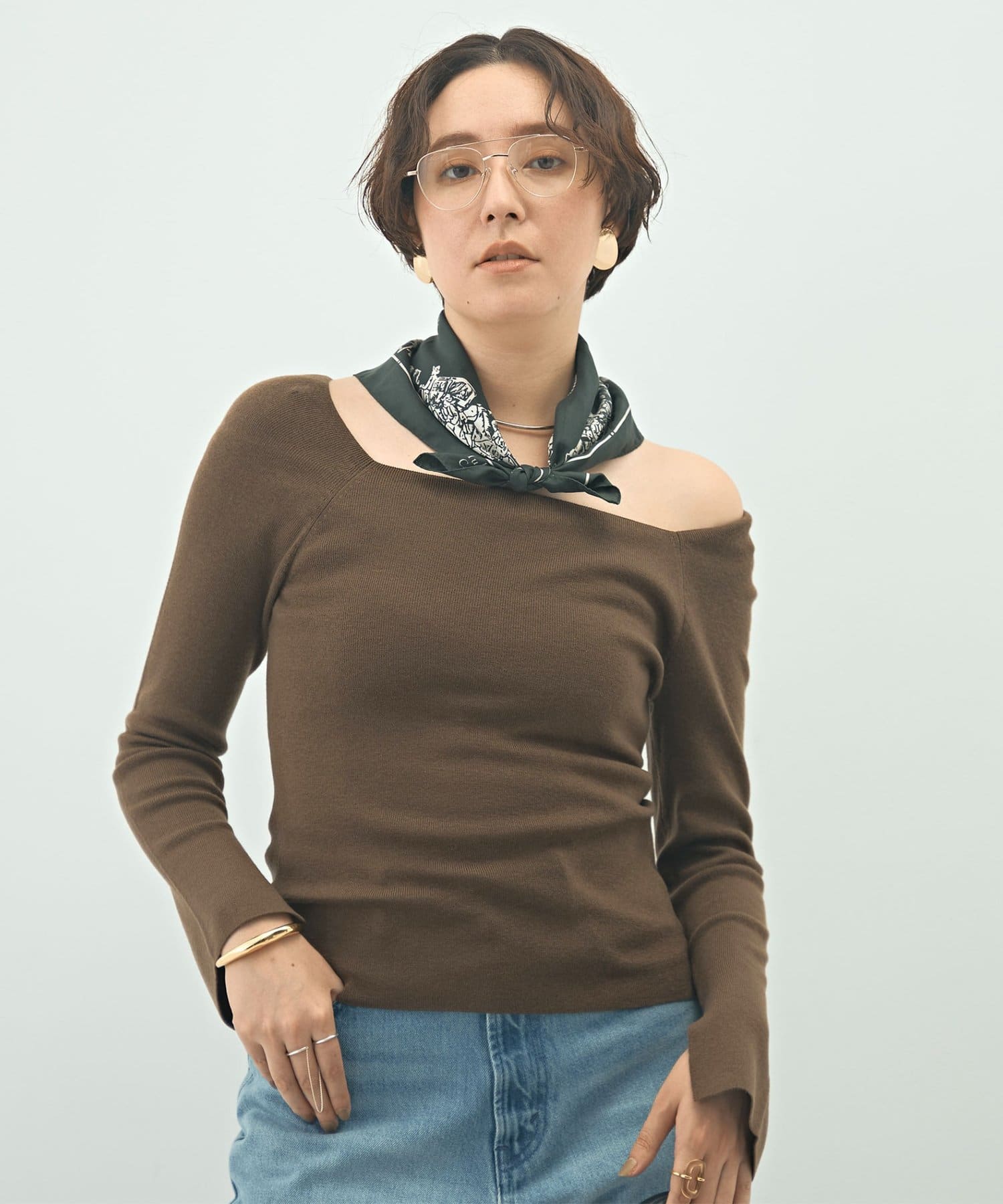 NOLLEY'S(ノーリーズ) 【WEB限定カラーあり】総針スクエアネックプルオーバーニット