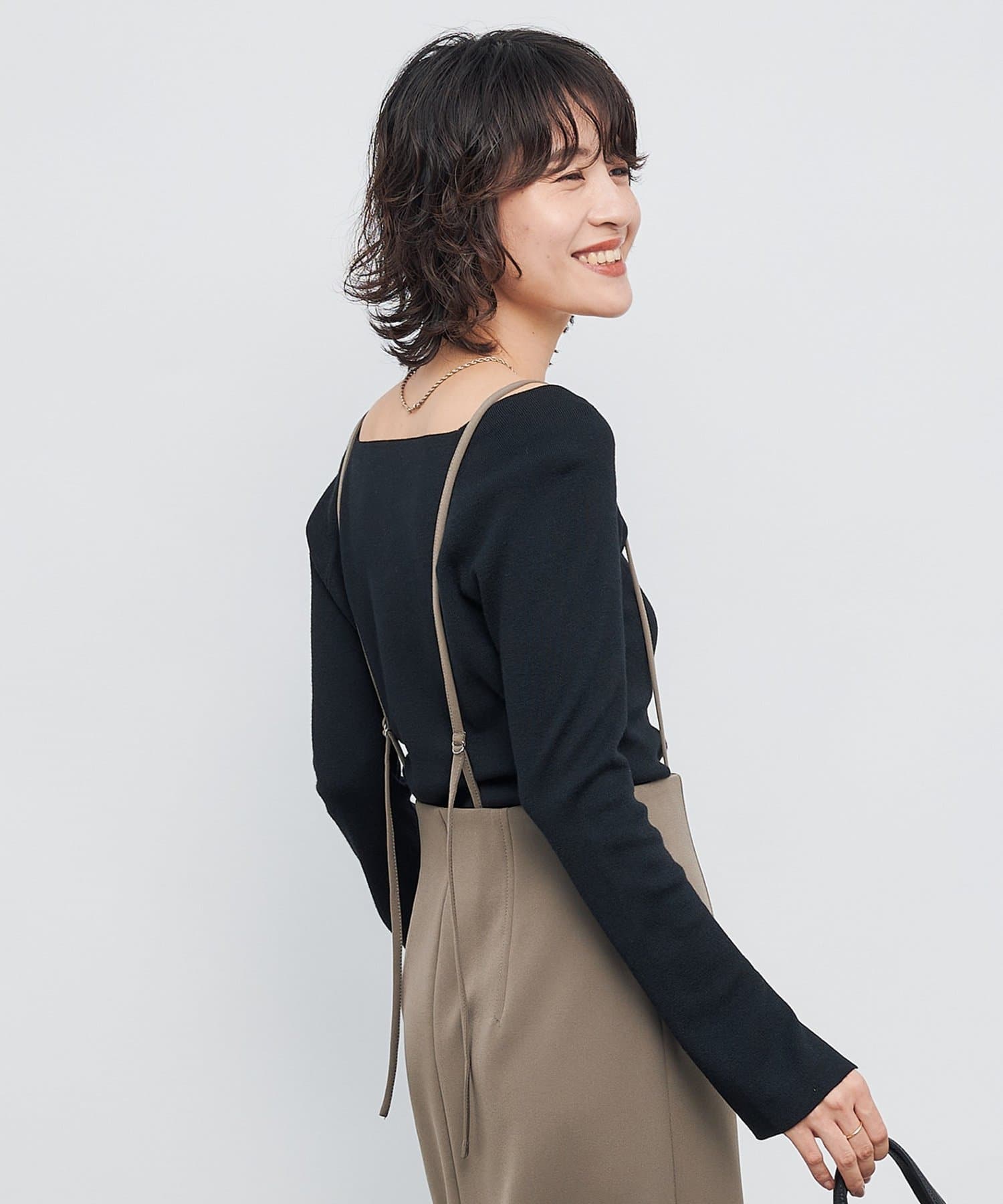 NOLLEY'S(ノーリーズ) 【WEB限定カラーあり】総針スクエアネックプルオーバーニット