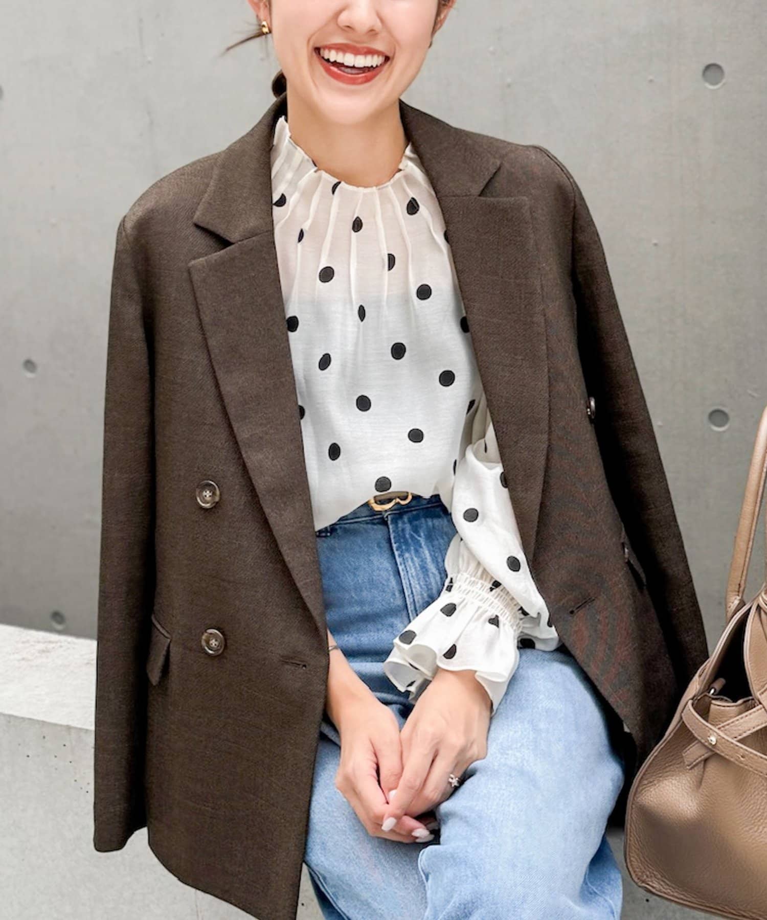 ウォッシャブルピンタックドットプリントブラウス | NOLLEY'S