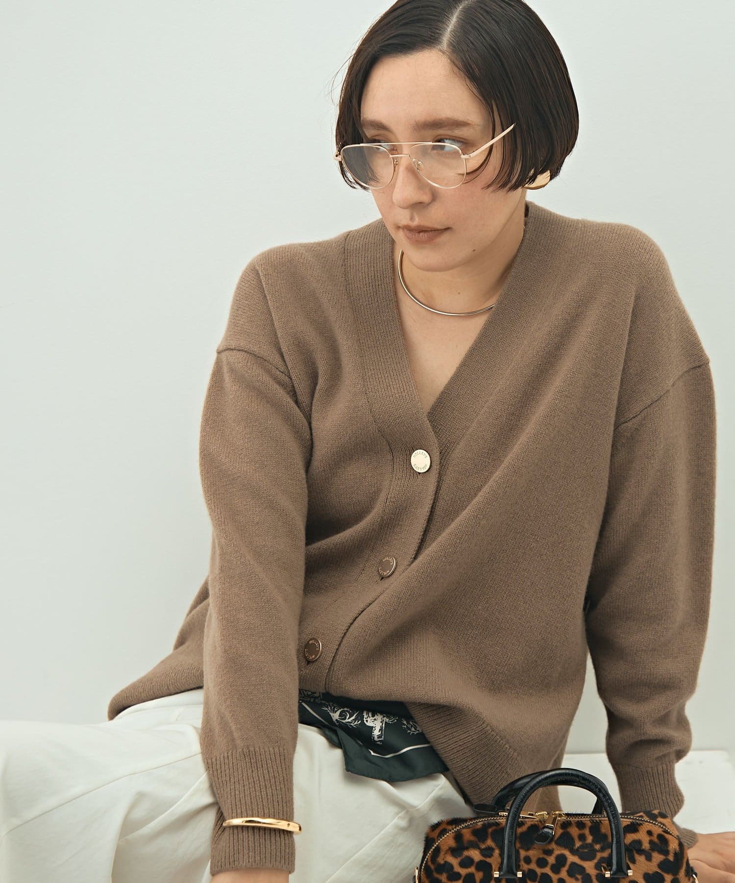 NOLLEY'S(ノーリーズ) 5GノアリスゆったりVネックカーディガン