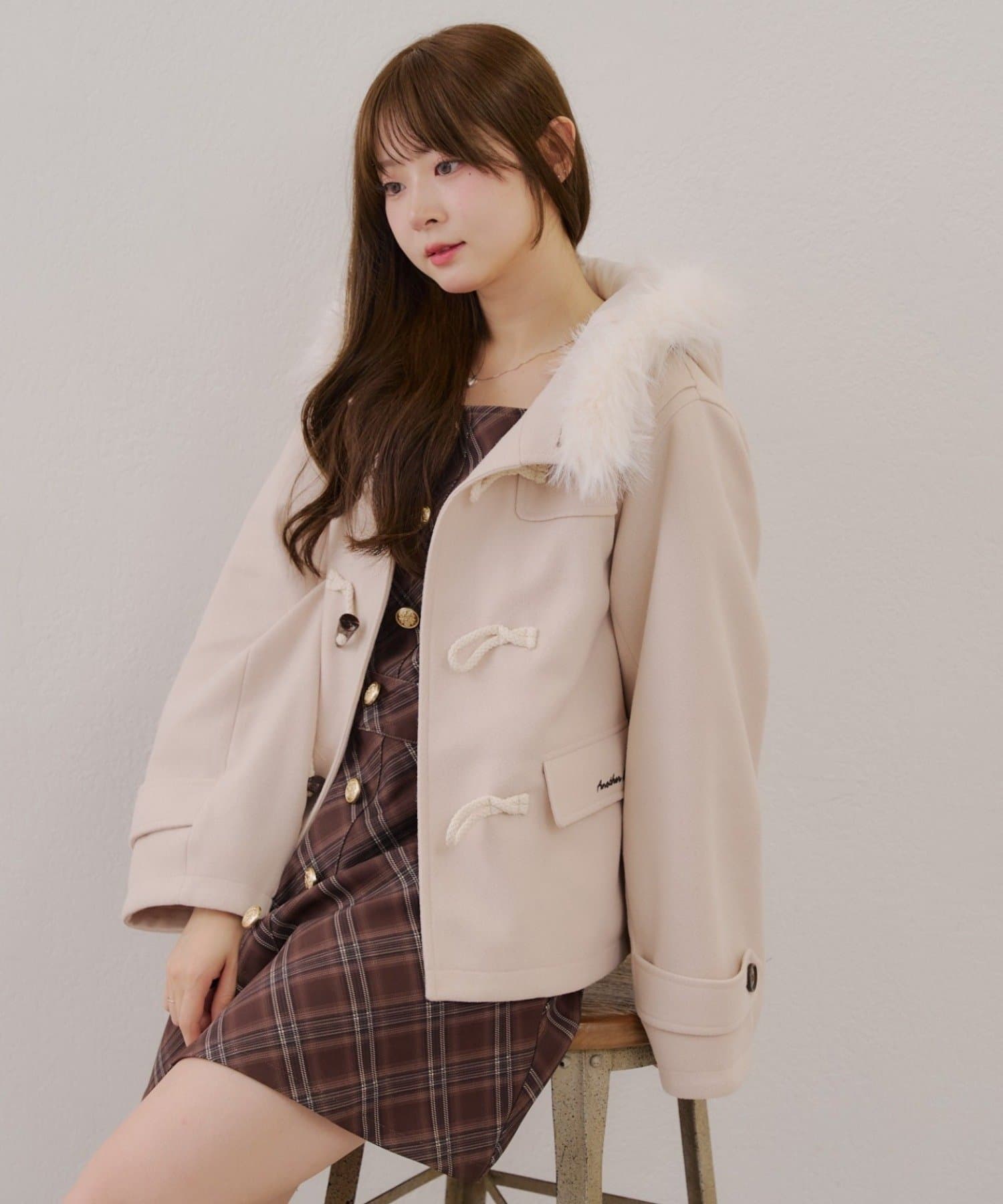 NICE CLAUP / OLIVE des OLIVE OUTLET(ナイスクラップ  / オリーブ デ オリーブ アウトレット) 【RMAF】ファー付きダッフルコート