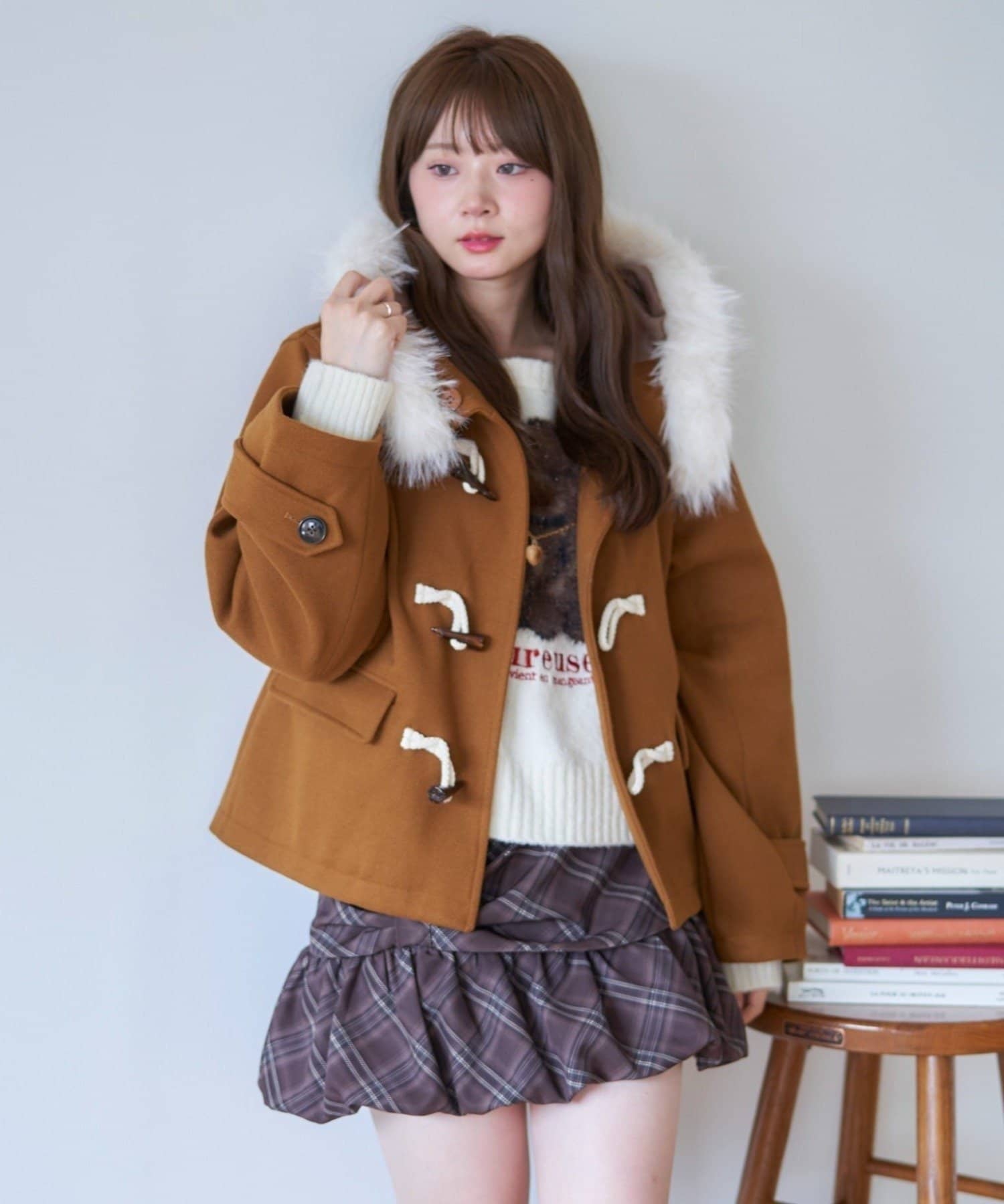 NICE CLAUP / OLIVE des OLIVE OUTLET(ナイスクラップ  / オリーブ デ オリーブ アウトレット) 【RMAF】ファー付きダッフルコート