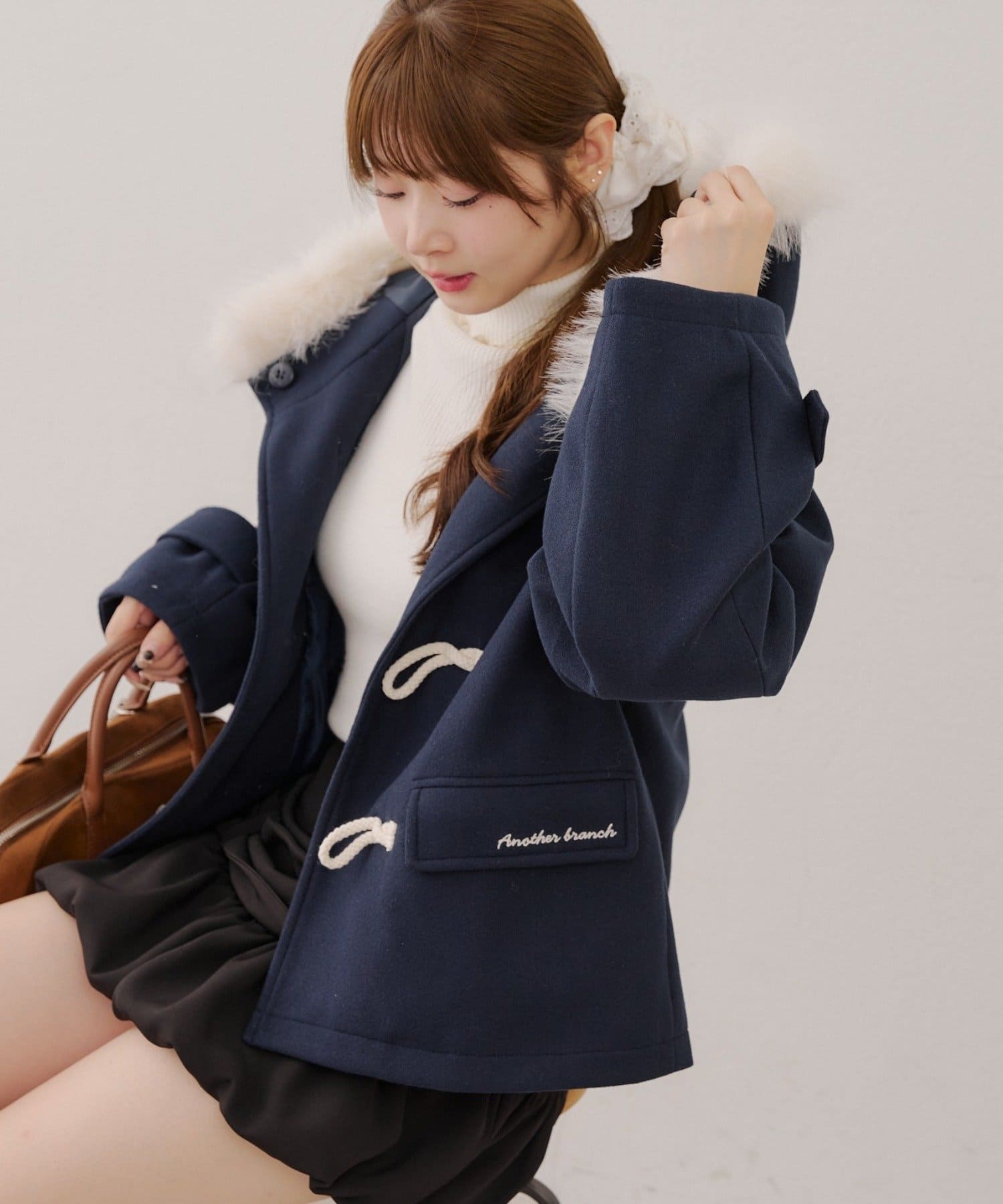 NICE CLAUP / OLIVE des OLIVE OUTLET(ナイスクラップ  / オリーブ デ オリーブ アウトレット) 【RMAF】ファー付きダッフルコート