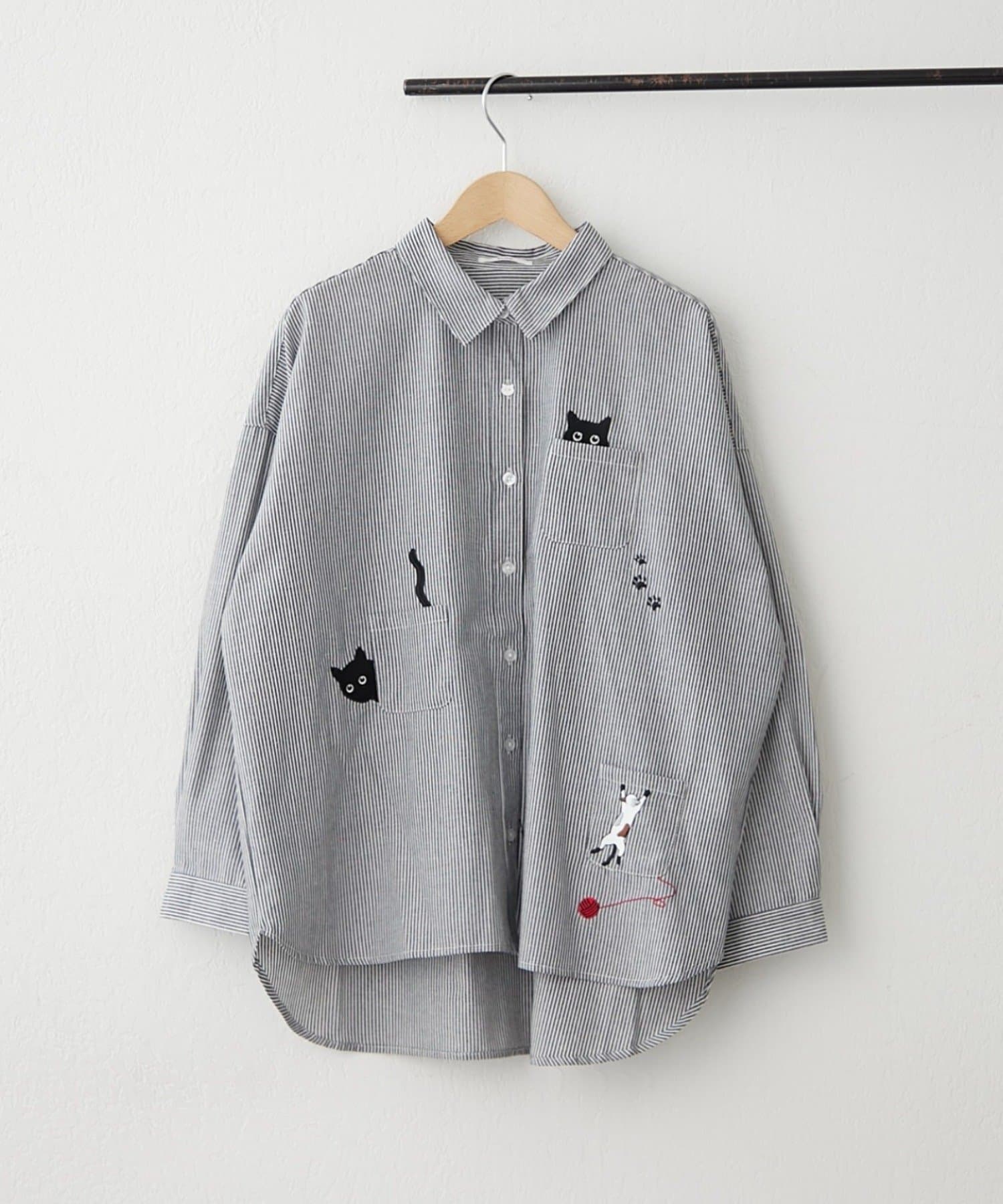 NICE CLAUP / OLIVE des OLIVE OUTLET(ナイスクラップ  / オリーブ デ オリーブ アウトレット) 【RMAF】キャットBIGシャツ