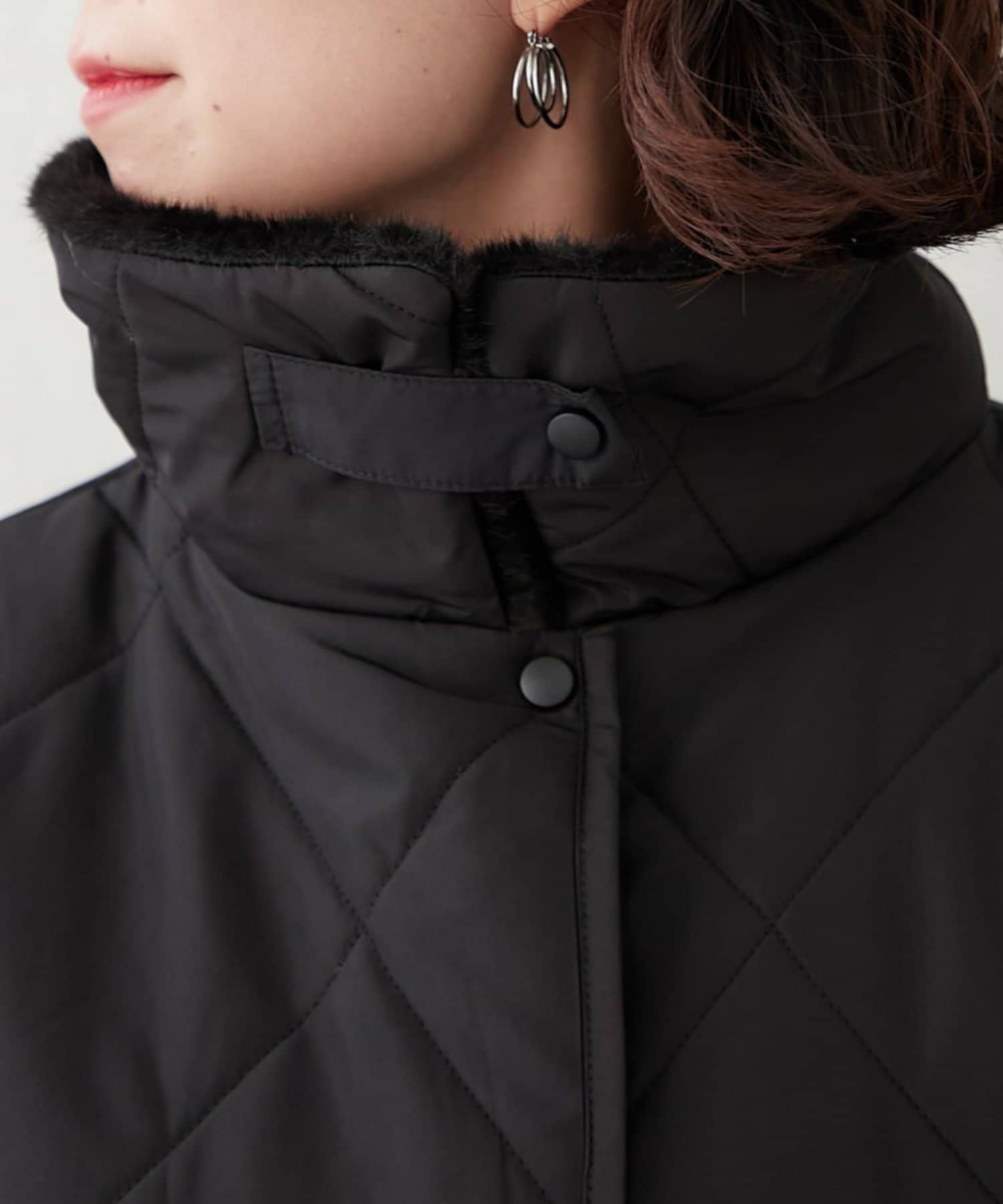 Remind me and forever(リマインドミーアンドフォーエバー) ファー衿キルティングコート