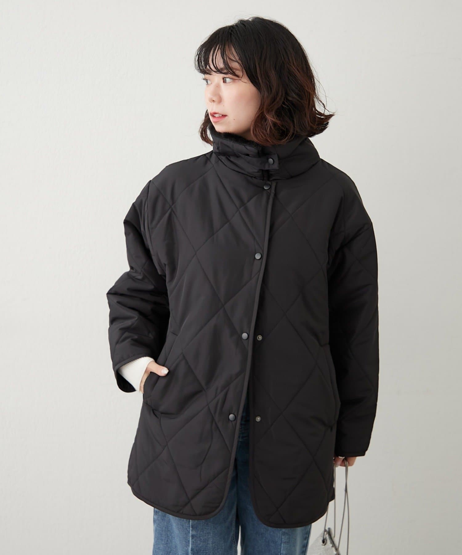 Remind me and forever(リマインドミーアンドフォーエバー) ファー衿キルティングコート