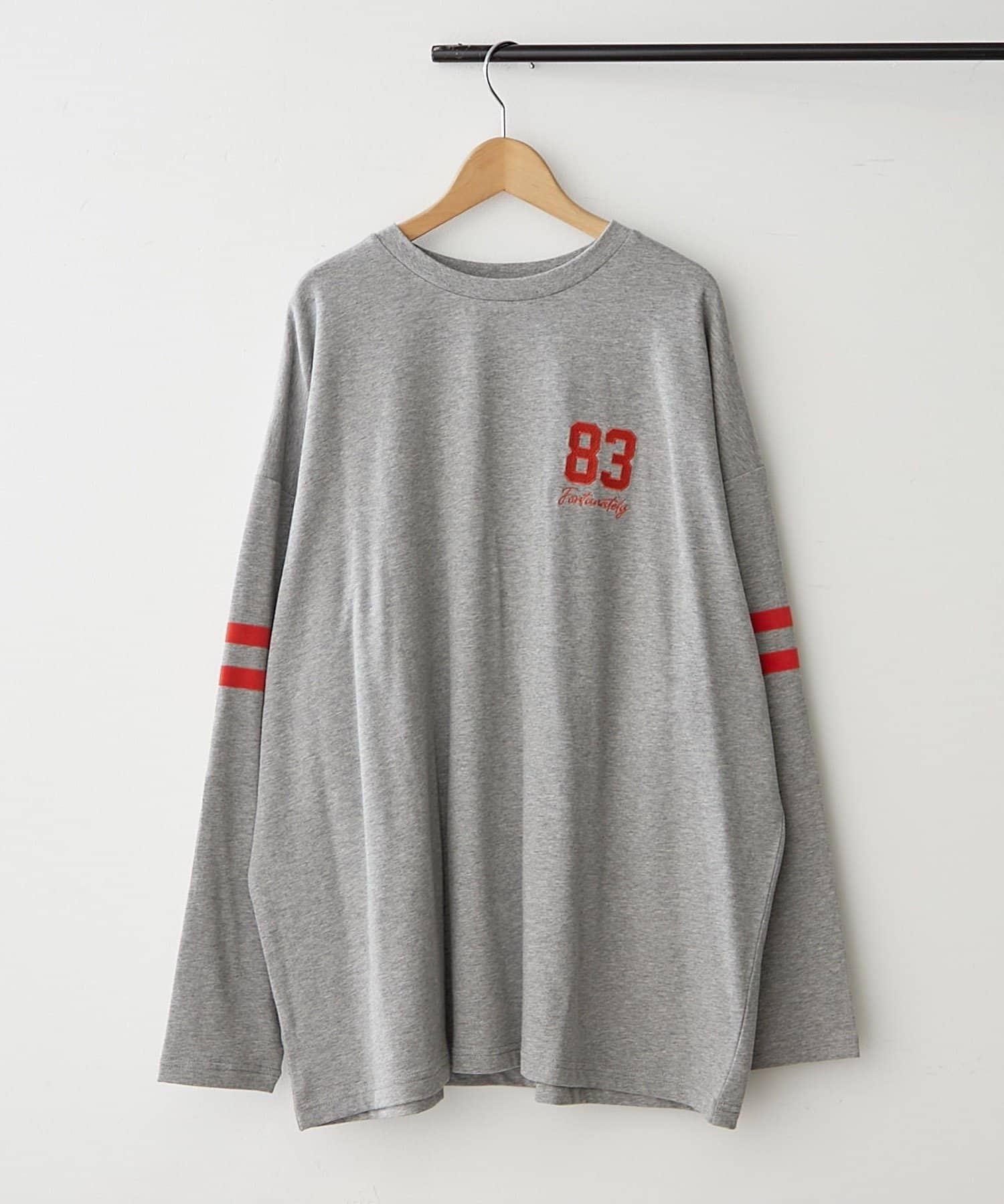 Remind me and forever(リマインドミーアンドフォーエバー) 【NUNIFE】袖ラインナンバリングBIGTシャツ