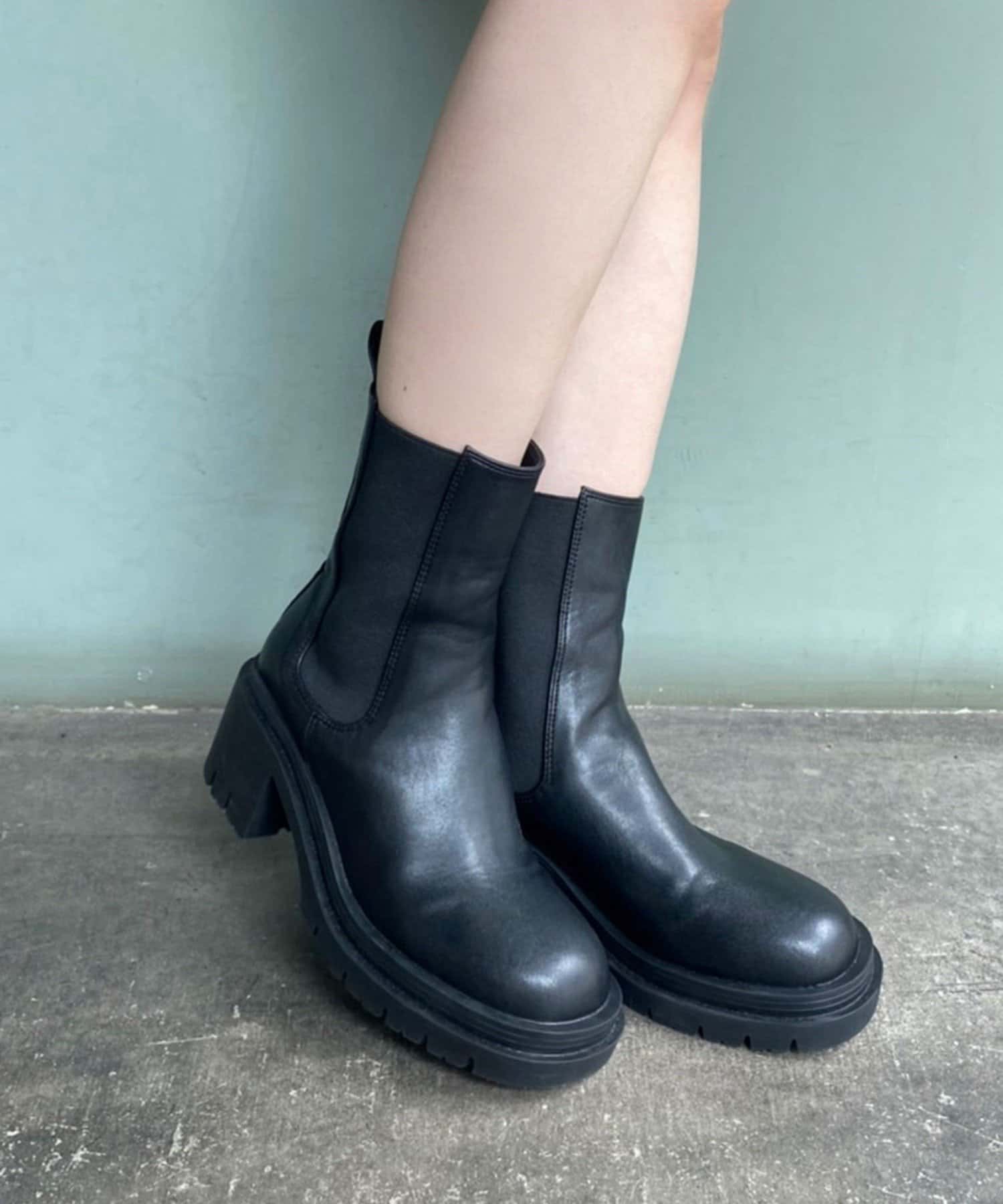 NICE CLAUP / OLIVE des OLIVE OUTLET(ナイスクラップ  / オリーブ デ オリーブ アウトレット) 【one after another】タンク底サイドゴアブーツ