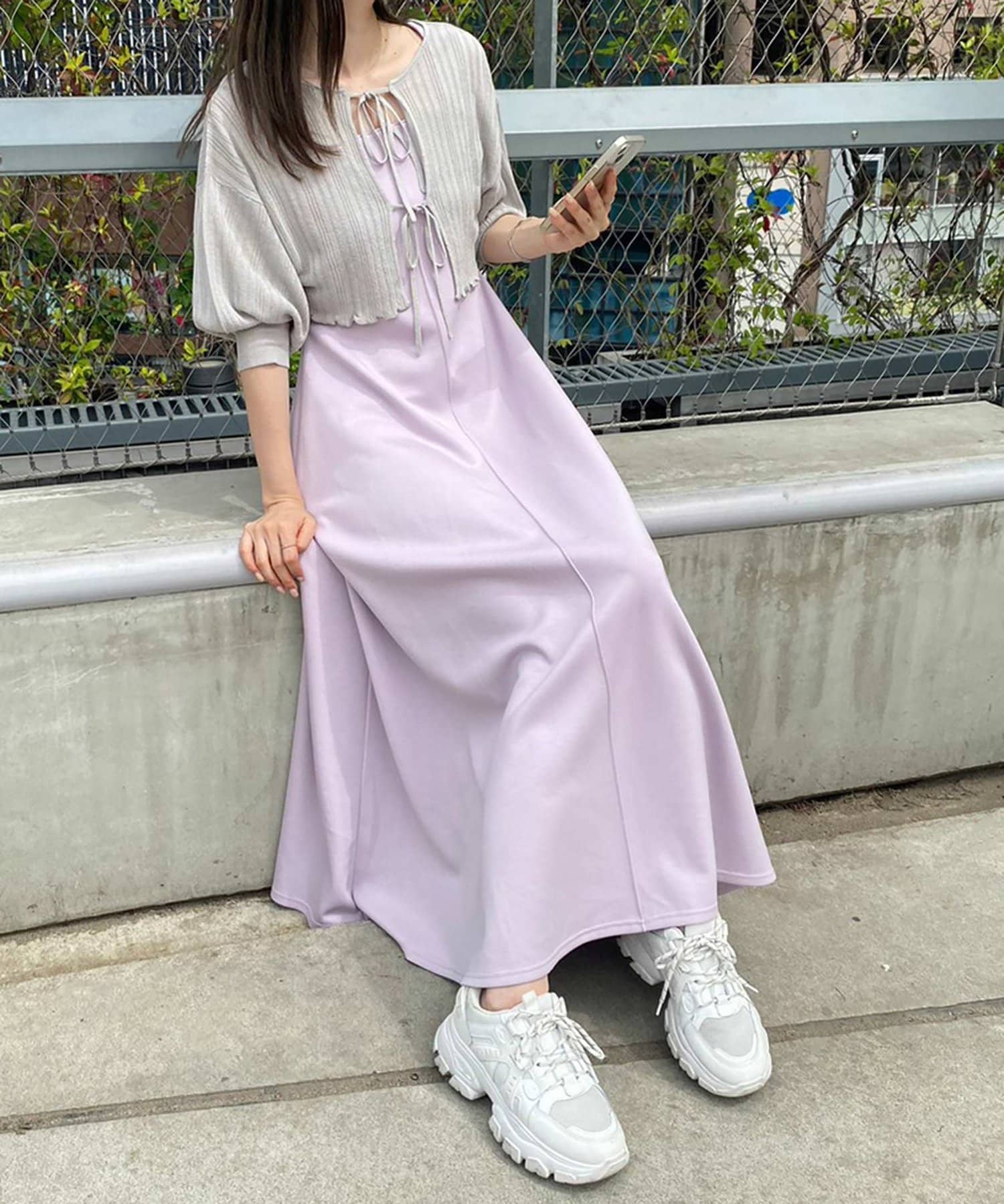 NICE CLAUP / OLIVE des OLIVE OUTLET(ナイスクラップ  / オリーブ デ オリーブ アウトレット) 【one after another】カーディガンセットカットワンピース