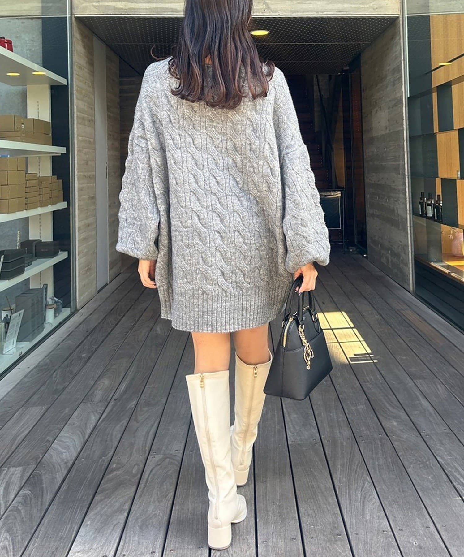 NICE CLAUP / OLIVE des OLIVE OUTLET(ナイスクラップ  / オリーブ デ オリーブ アウトレット) 【one after another】ケーブルミニワンピ