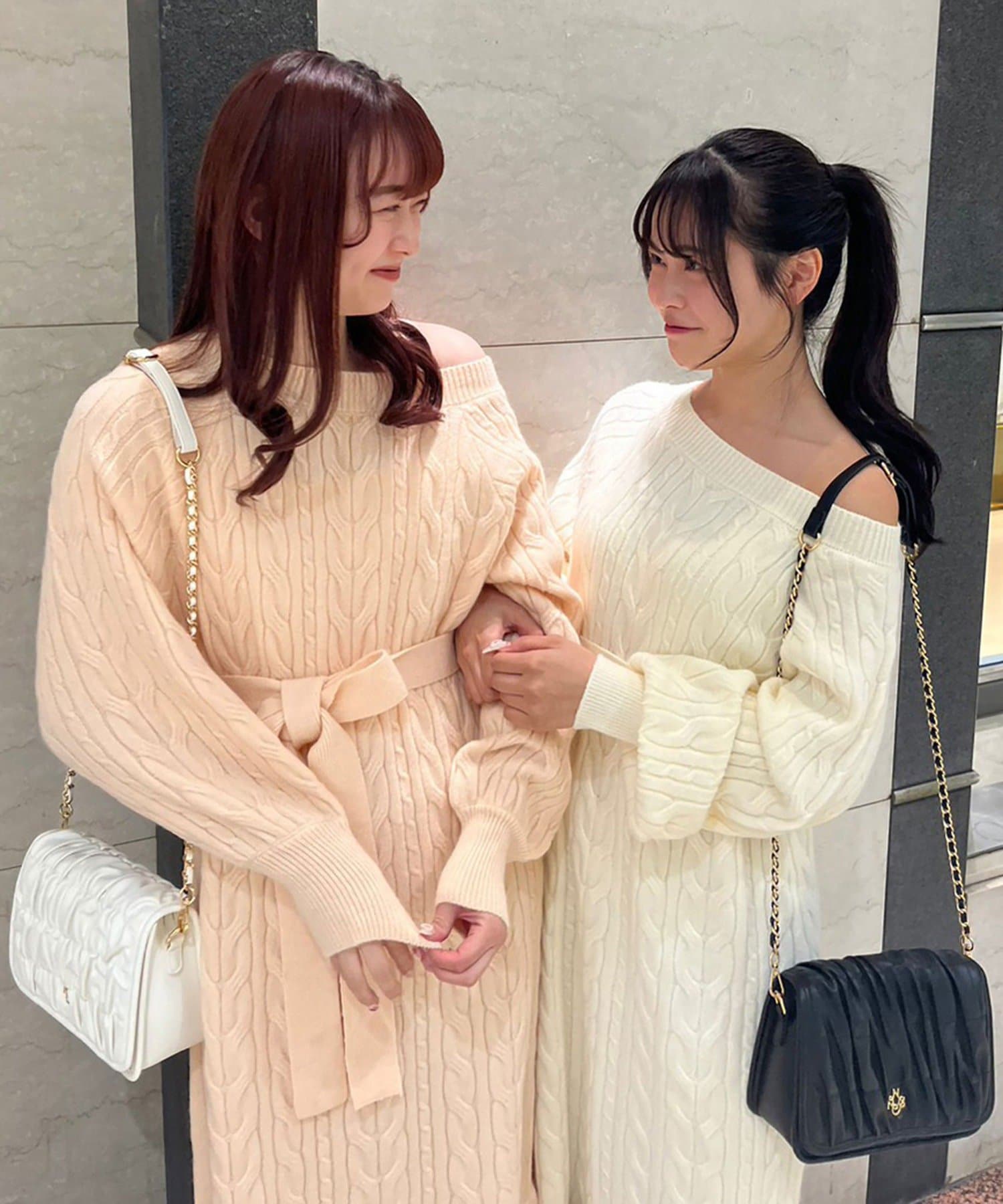 NICE CLAUP / OLIVE des OLIVE OUTLET(ナイスクラップ  / オリーブ デ オリーブ アウトレット) 【one after another】ニットワンピース