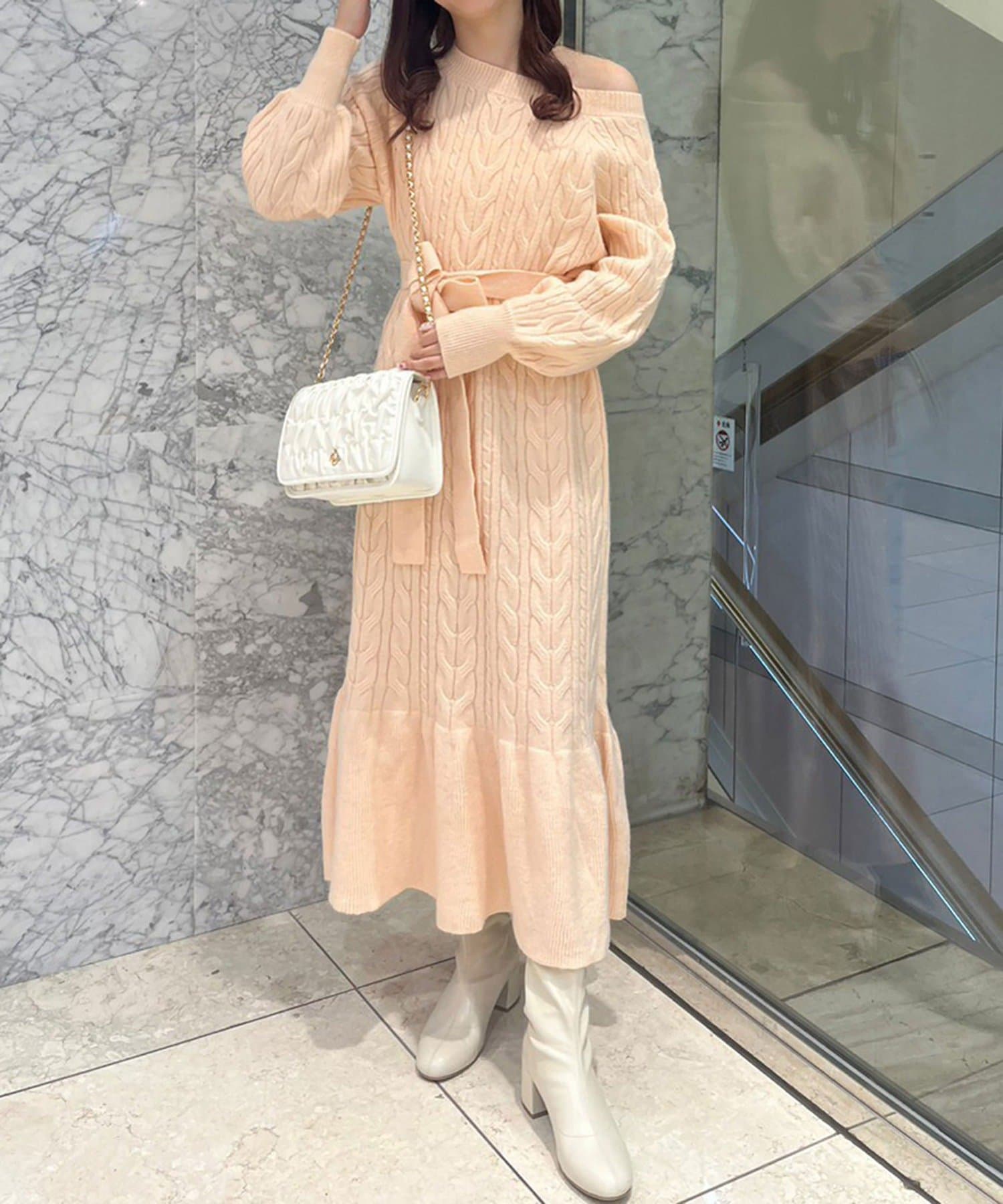 NICE CLAUP / OLIVE des OLIVE OUTLET(ナイスクラップ  / オリーブ デ オリーブ アウトレット) 【one after another】ニットワンピース