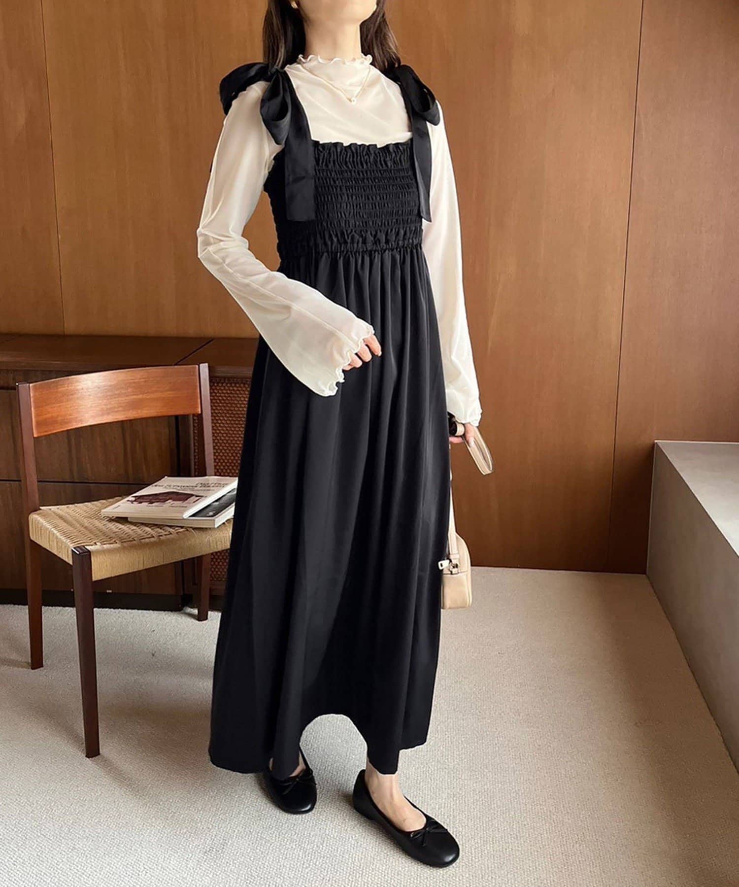 NICE CLAUP / OLIVE des OLIVE OUTLET(ナイスクラップ  / オリーブ デ オリーブ アウトレット) 【one after anoth】フラットバレエシューズ/Ｓ.Ｍ.Ｌ.ＬＬ展開