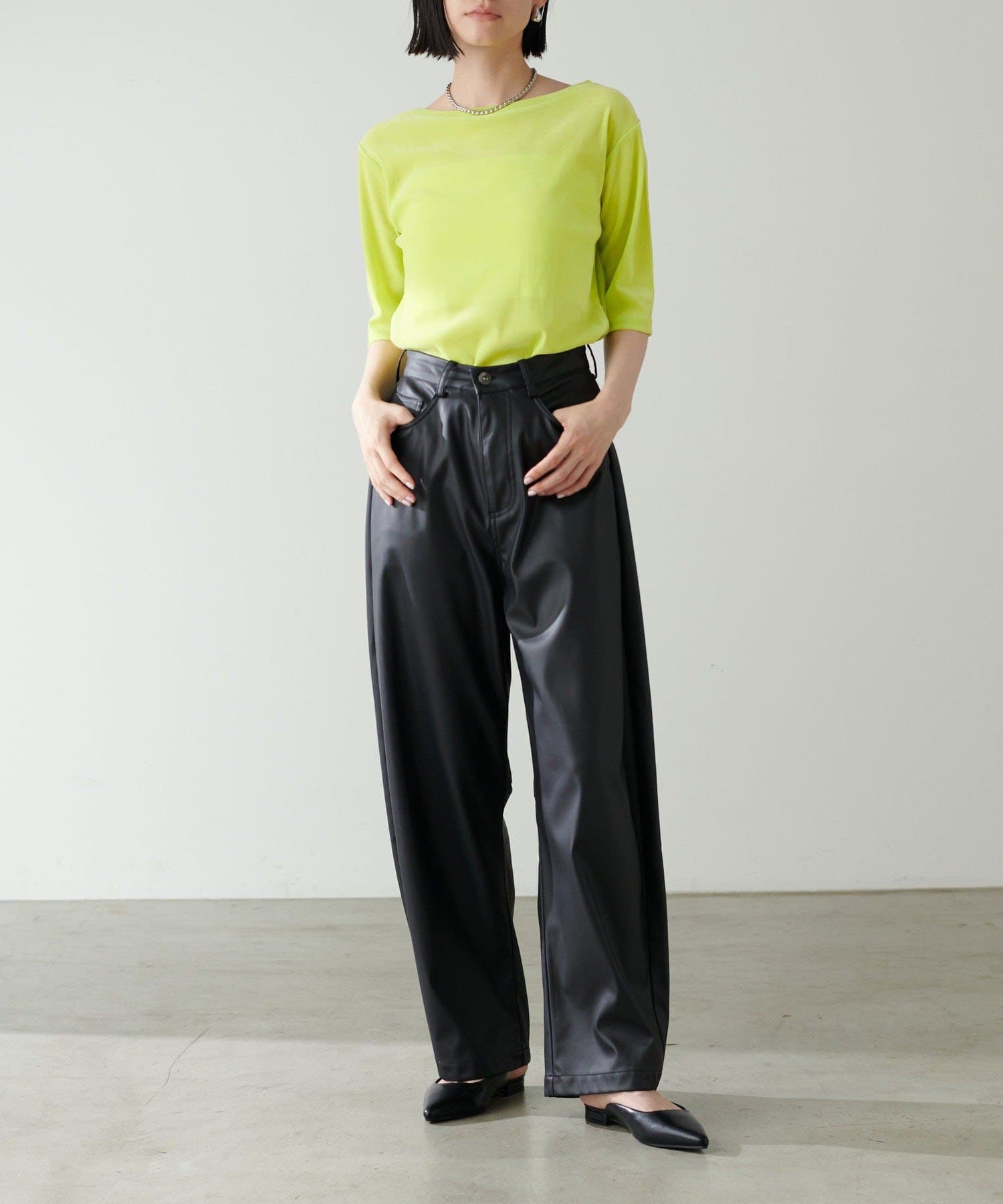 NICE CLAUP / OLIVE des OLIVE OUTLET(ナイスクラップ  / オリーブ デ オリーブ アウトレット) 【LARUTA】ベロアチュール半袖プルオーバー