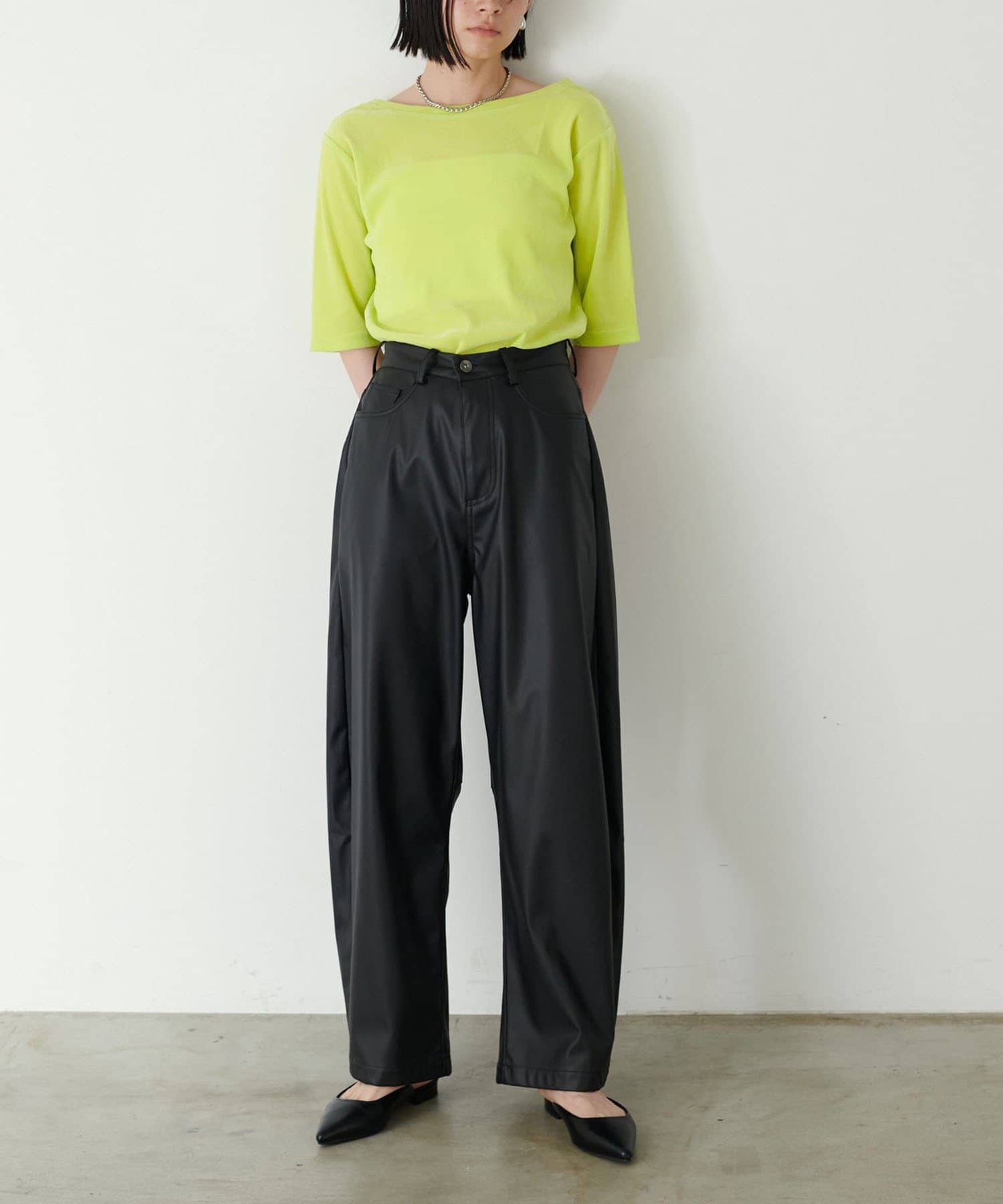 NICE CLAUP / OLIVE des OLIVE OUTLET(ナイスクラップ  / オリーブ デ オリーブ アウトレット) 【LARUTA】ベロアチュール半袖プルオーバー