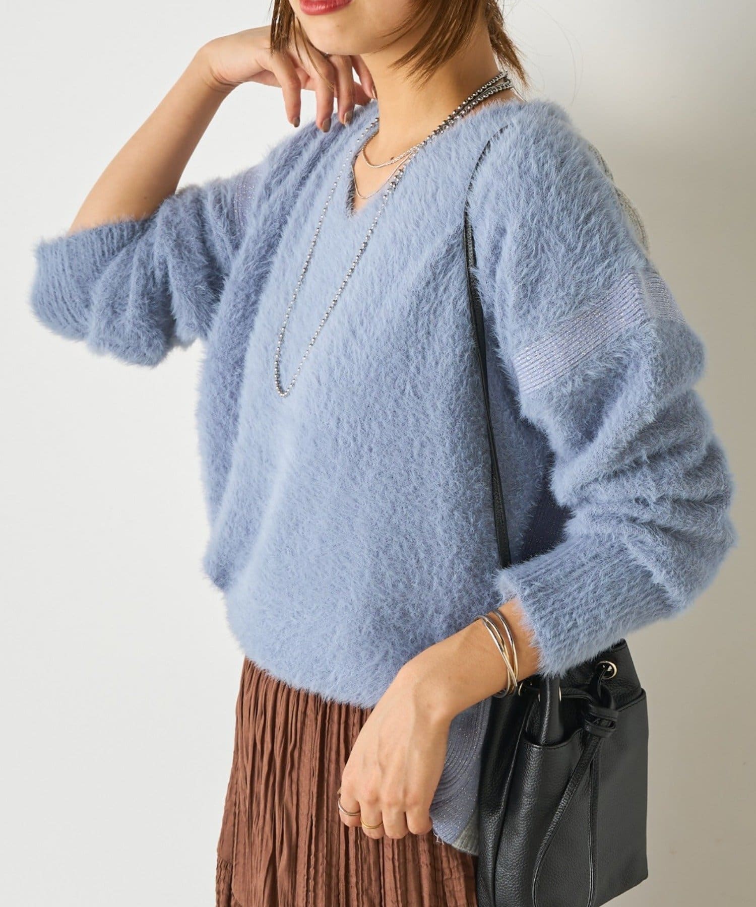 Jena　espace merveilleux(ジェナ　エスパスメルヴェイユ) フロントフェザーラインニット