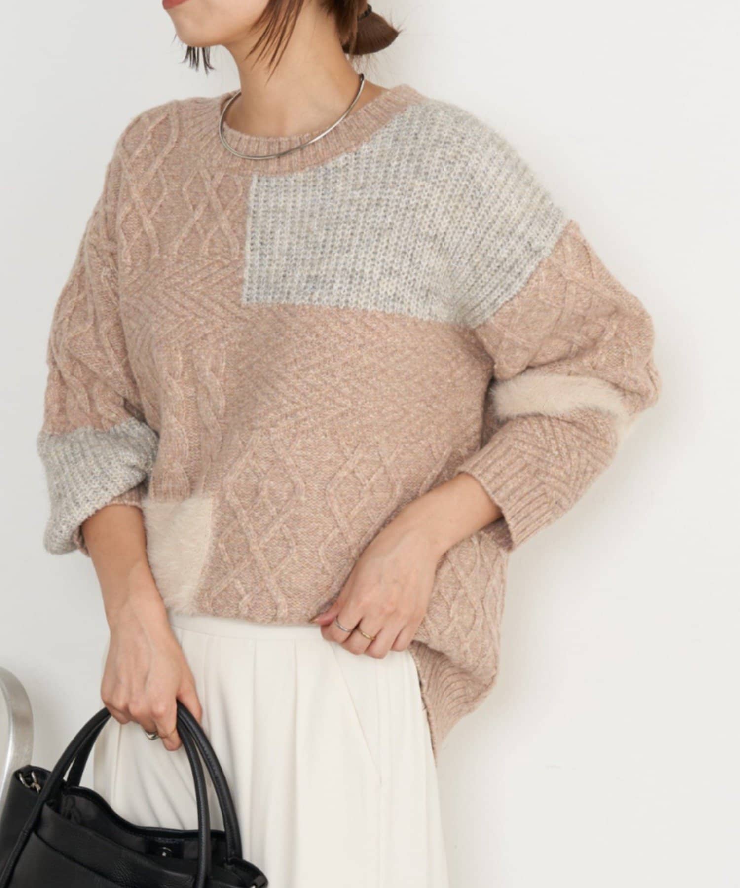 Jena　espace merveilleux(ジェナ　エスパスメルヴェイユ) フェザーラメパネルニット