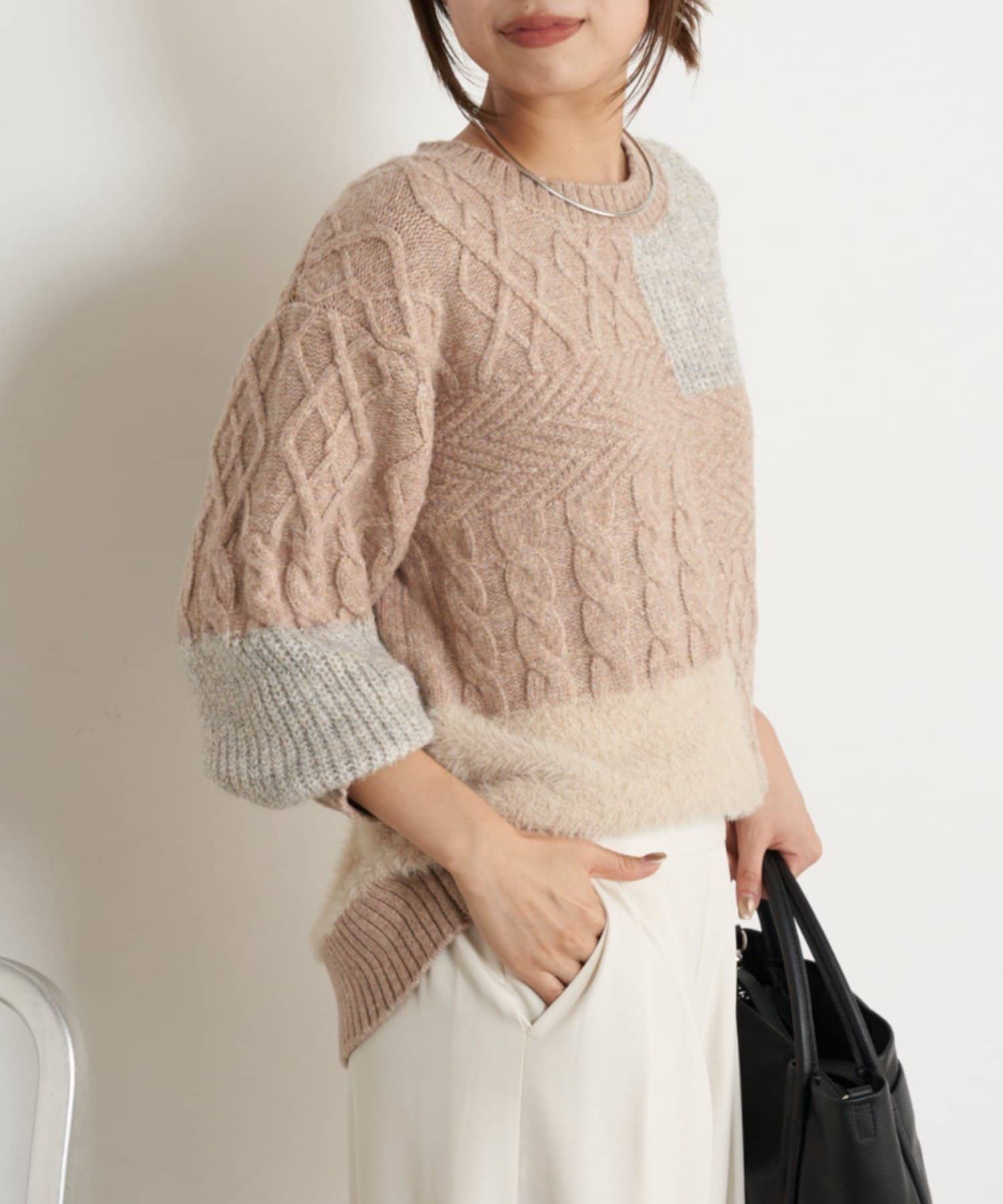 Jena　espace merveilleux(ジェナ　エスパスメルヴェイユ) フェザーラメパネルニット