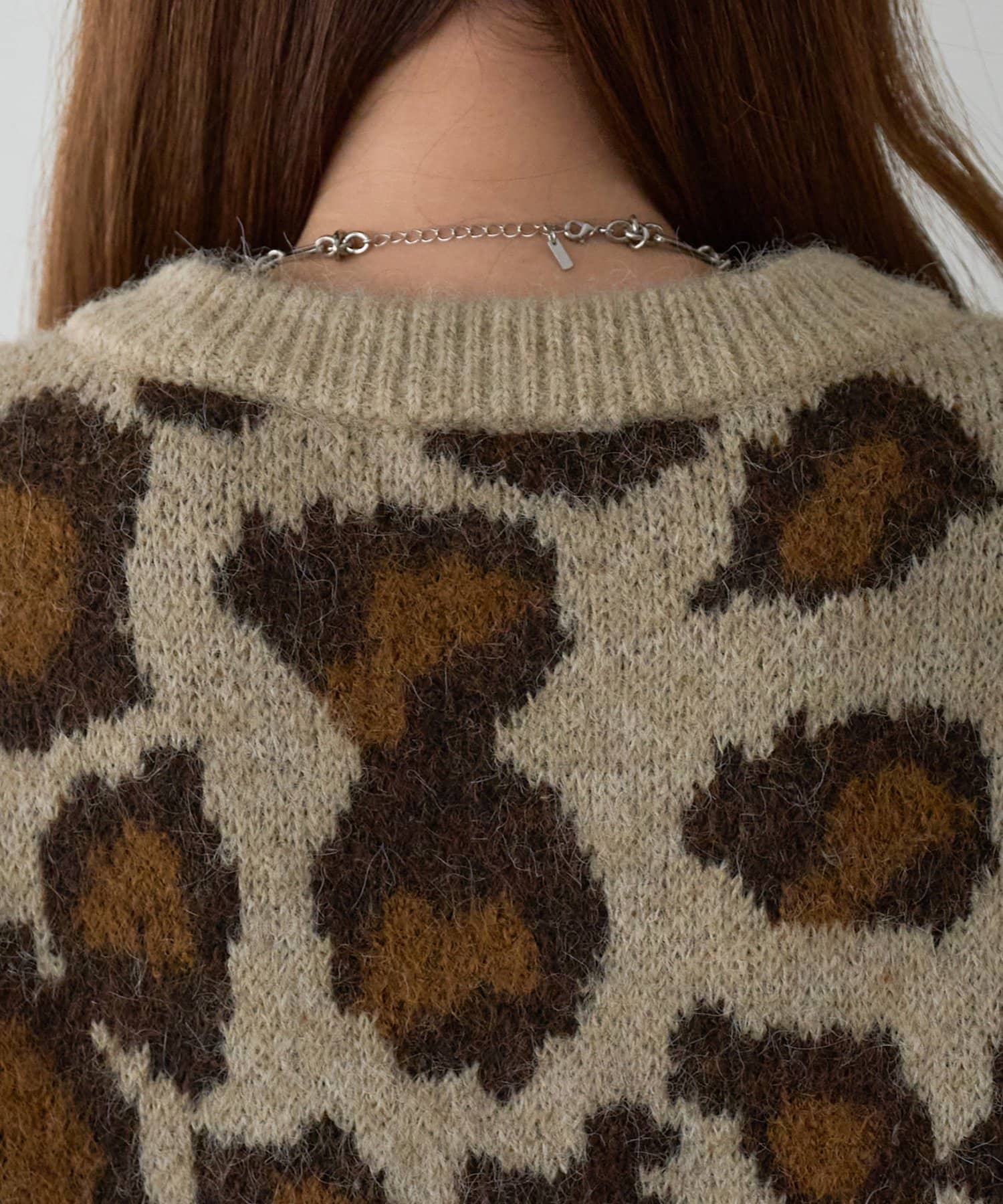 DISCOAT(ディスコート) レオパードジャガードニットカーディガン