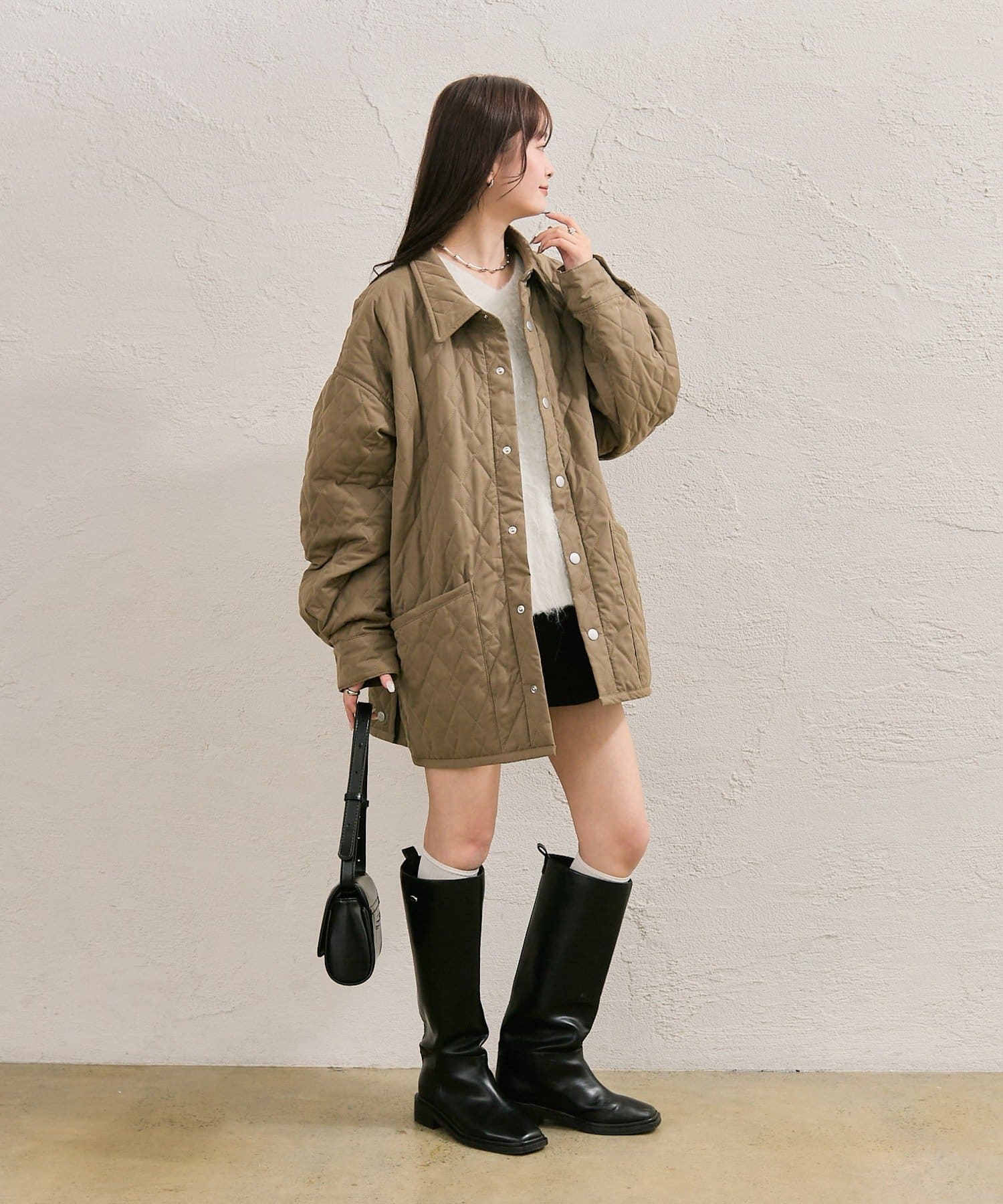 mystic(ミスティック) 【10/27新色START！】襟付きキルティングジャケット