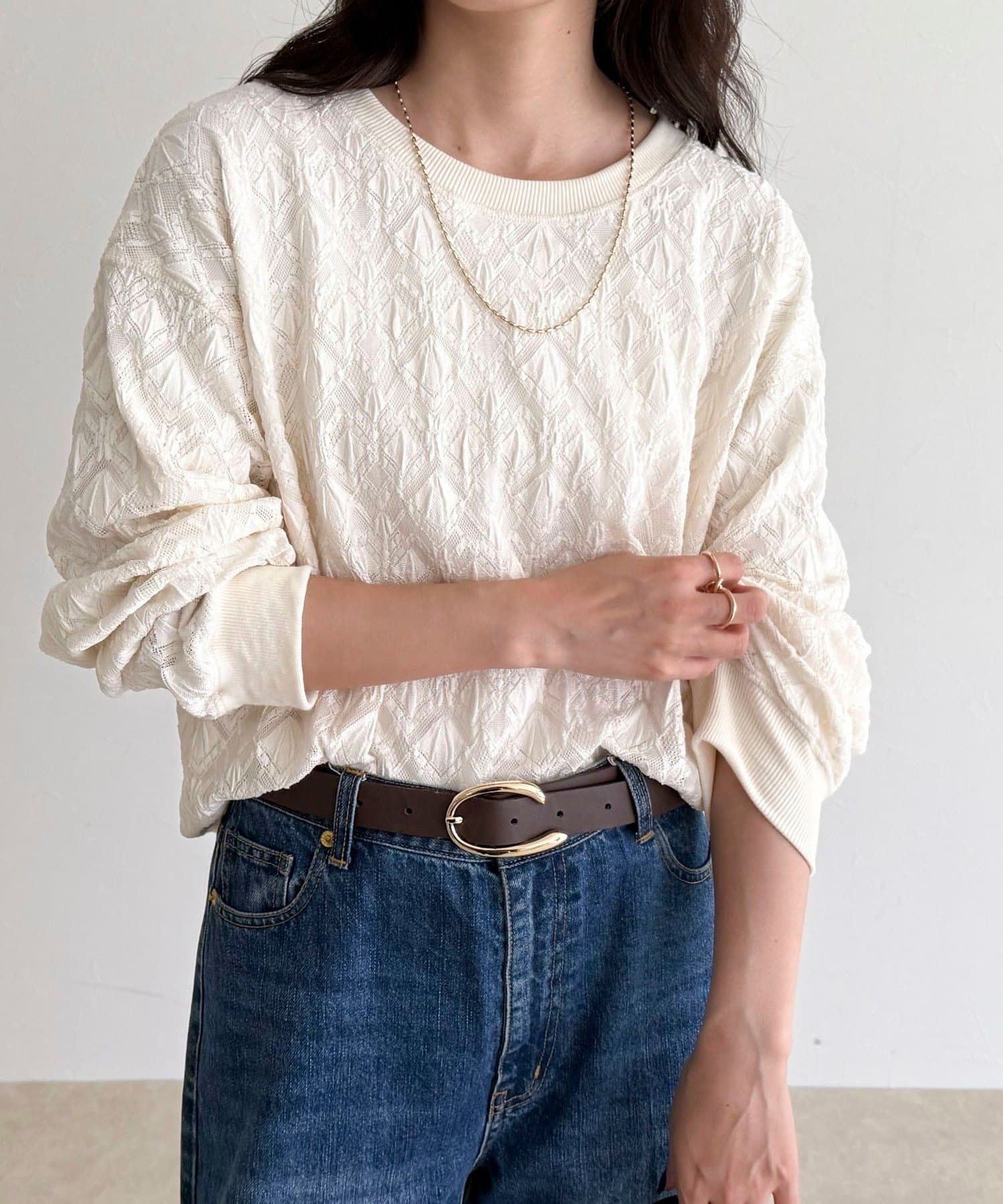 FREDY & GLOSTER(フレディ アンド グロスター) 【大人気！春に即完売したアイテム】ストレッチレースプルオーバー