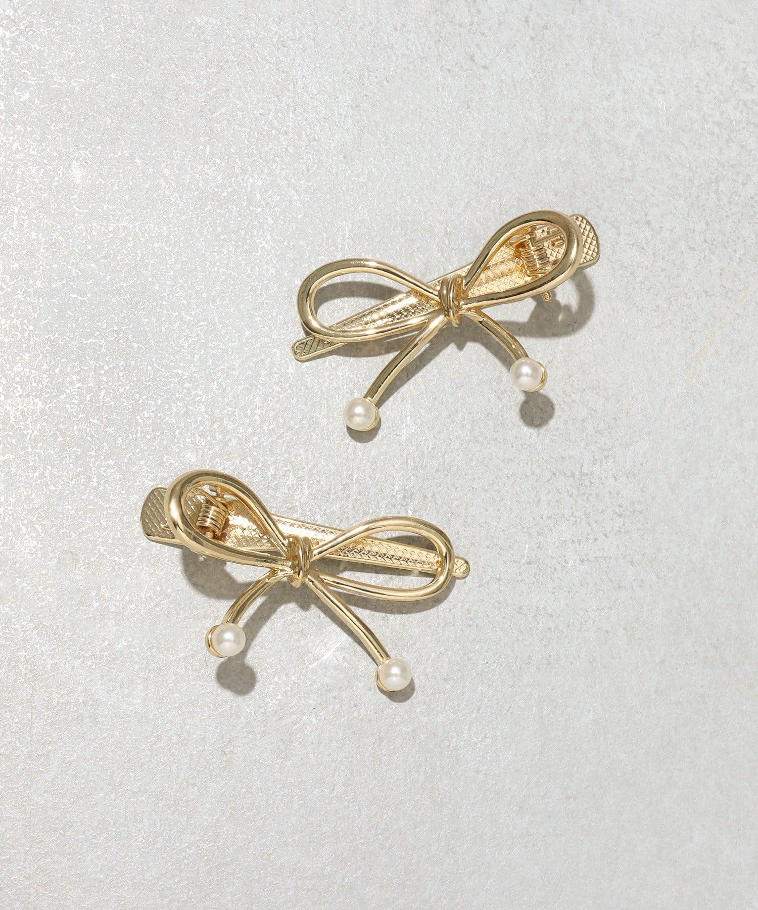 3COINS(スリーコインズ) リボンパールクリップ2個セット