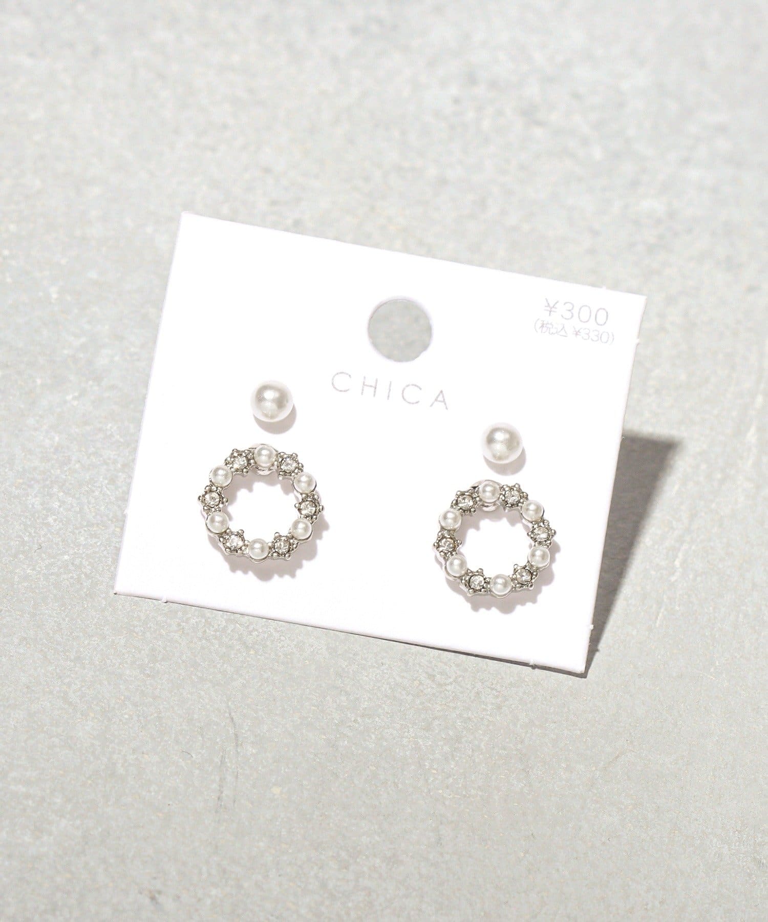 3COINS(スリーコインズ) パールラウンドピアス4個セット