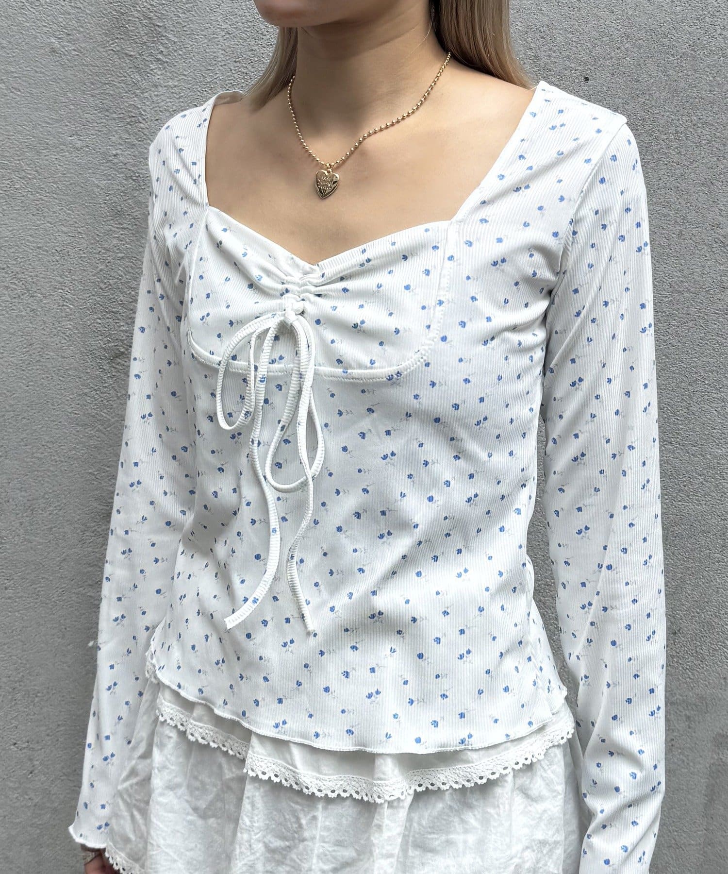 Lattice(ラティス) リボンリブトップス