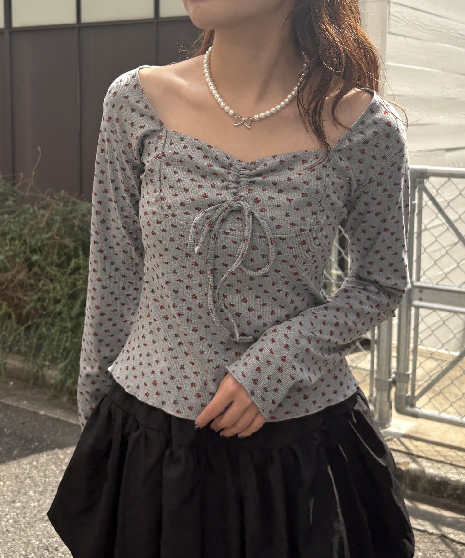 Lattice(ラティス) リボンリブトップス
