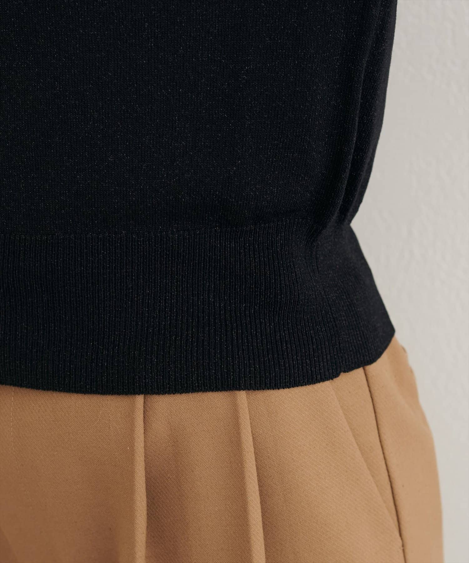 natural couture(ナチュラルクチュール) ラメシアー衿付きニットカーディガン