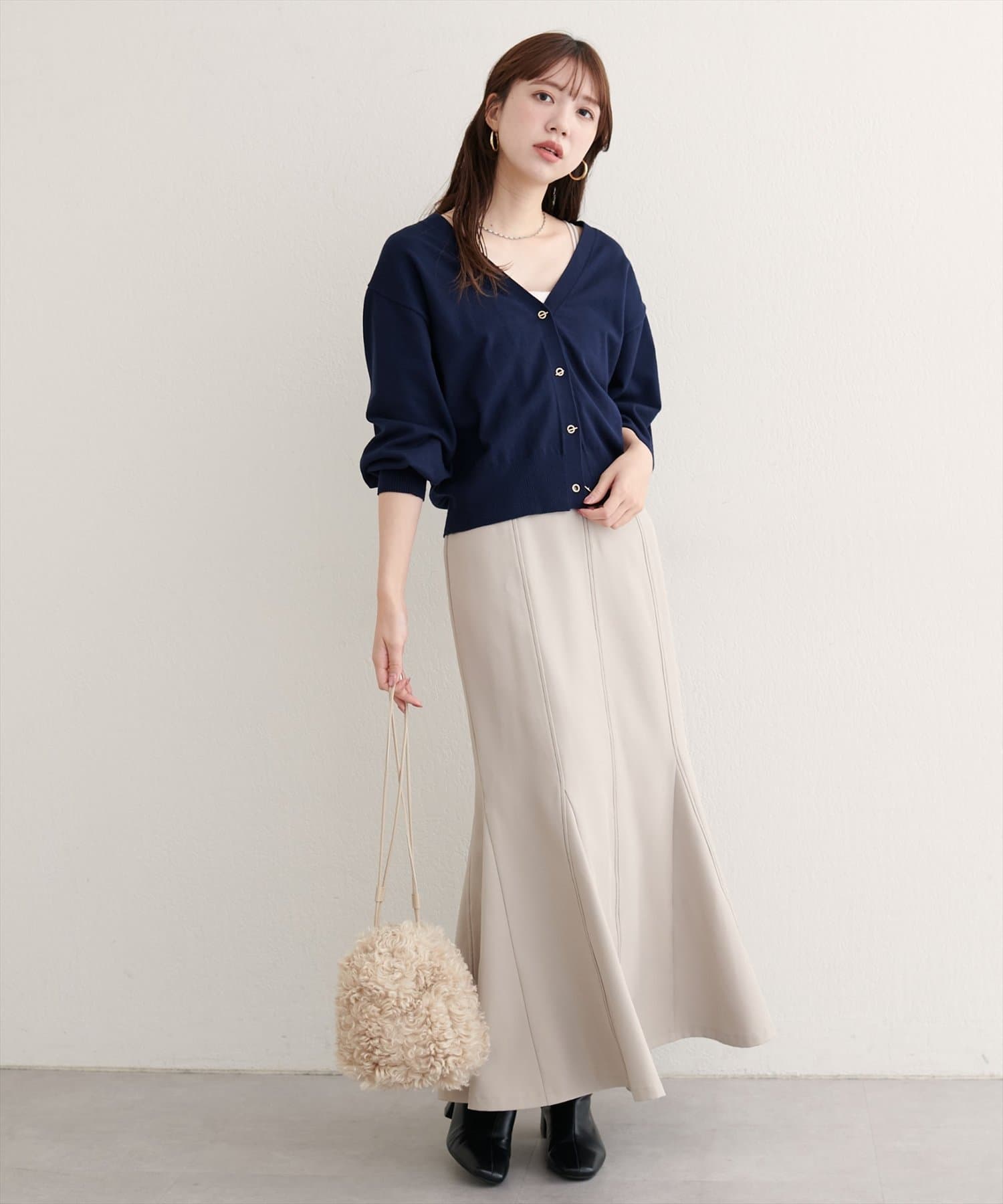 natural couture(ナチュラルクチュール) ハトメバーベーシックカーディガン