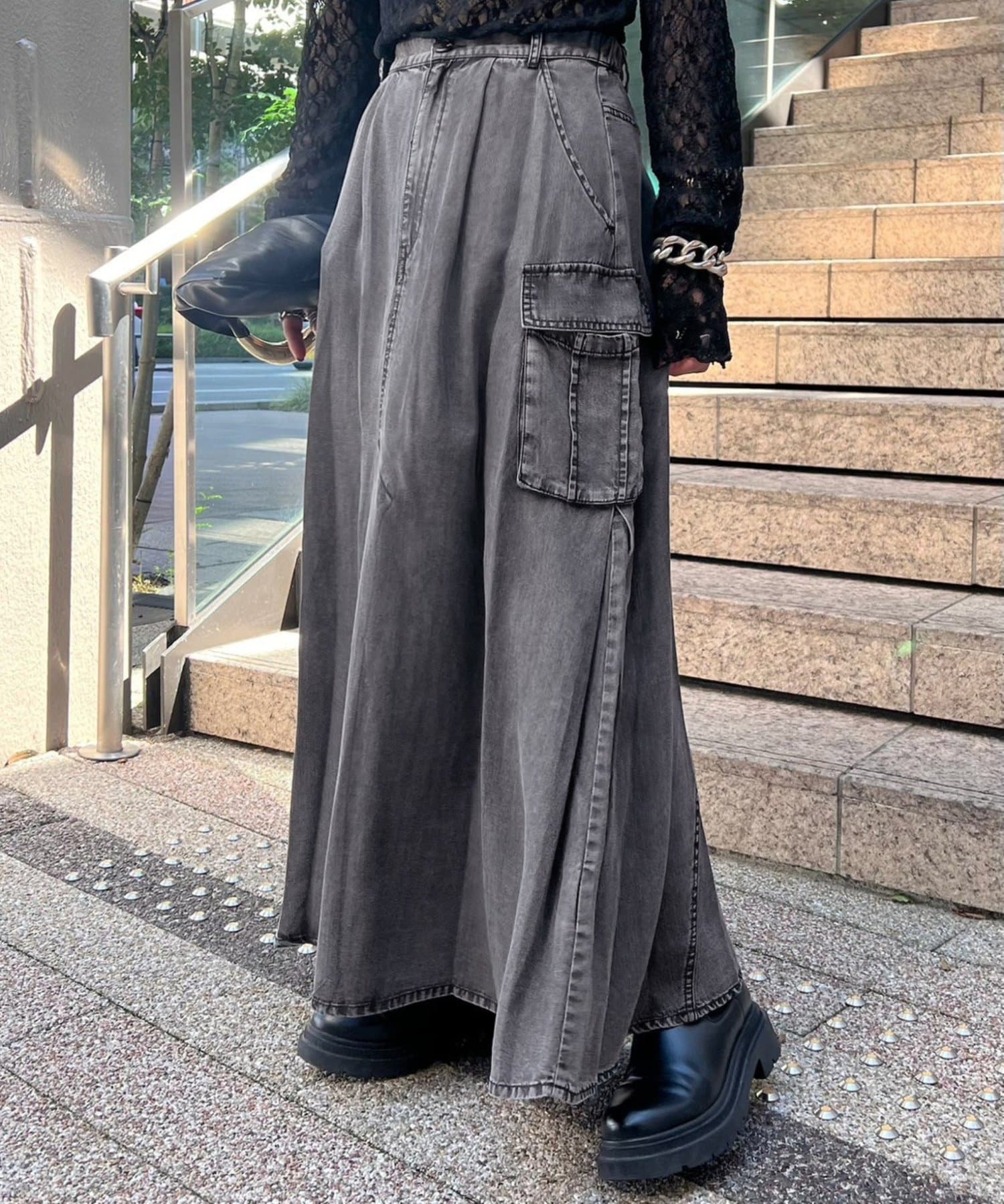 LARUTA(ラルータ) ［MAO別注］テンセルデニムカーゴスカート