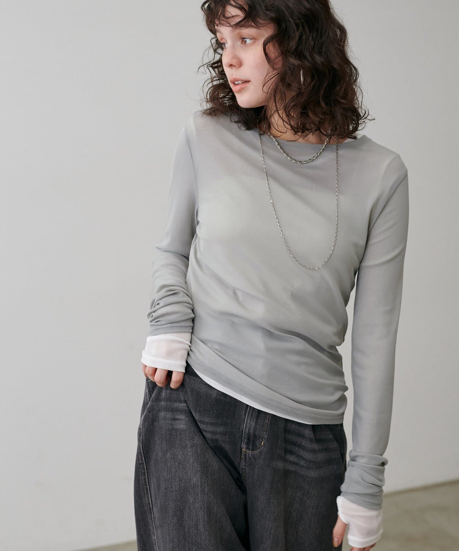 LARUTA(ラルータ) メッシュチュールプルオーバー