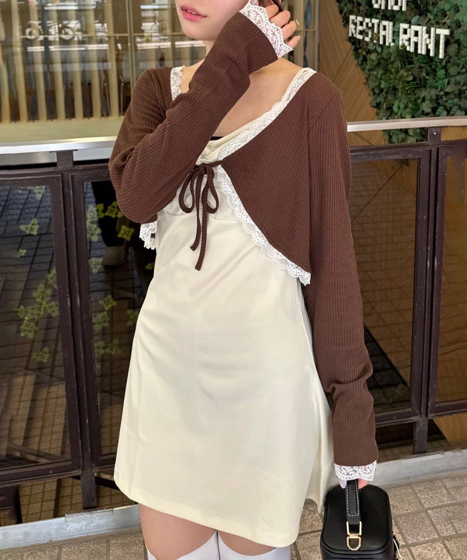 NICE CLAUP / OLIVE des OLIVE OUTLET(ナイスクラップ  / オリーブ デ オリーブ アウトレット) 【嬉しいセットアイテム】ボレロ×カットキャミワンピース