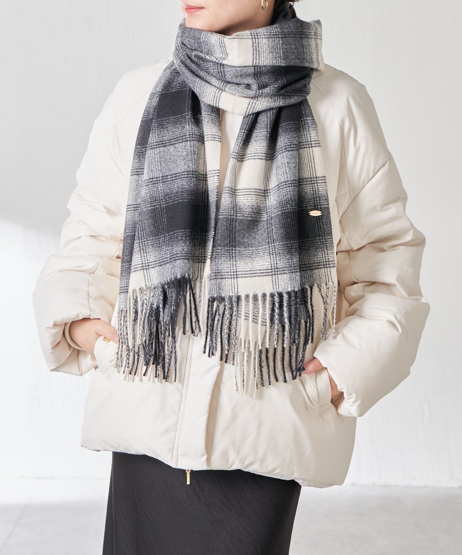 COLLAGE GALLARDAGALANTE(コラージュ ガリャルダガランテ) 【PAPILLONNER/パピヨネ】ストロボチェックストール