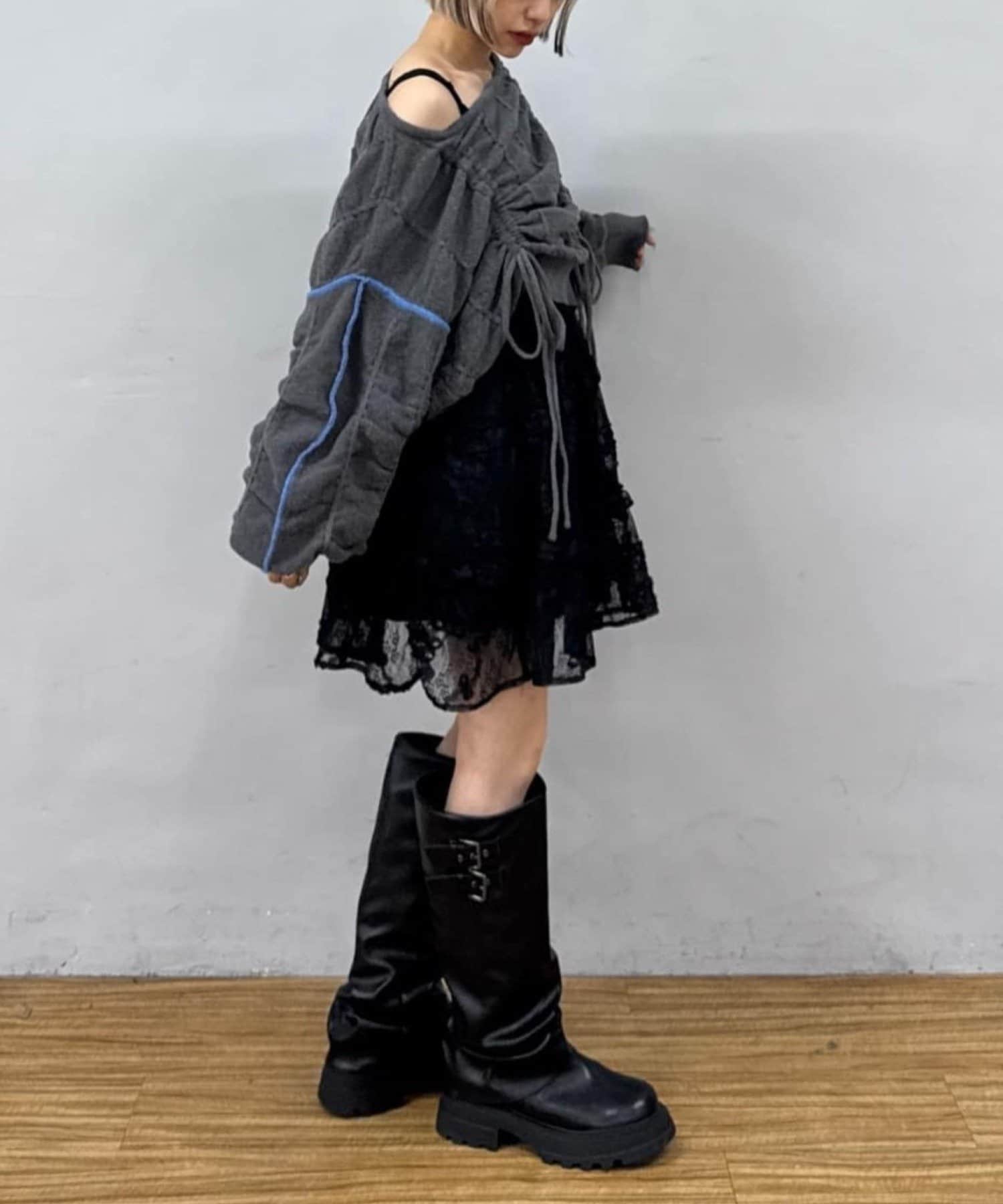 w closet(ダブルクローゼット) 【9月11日(木)12時予約開始】【着丈が自由自在♪】パイピングドロストニット