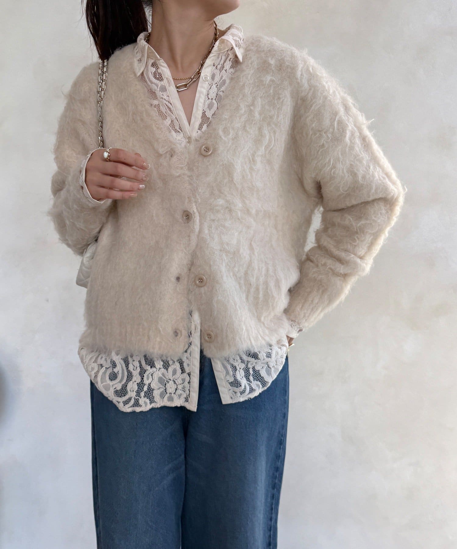 DOUDOU(ドゥドゥ) 【WEB限定】ロングシャギーカーディガン