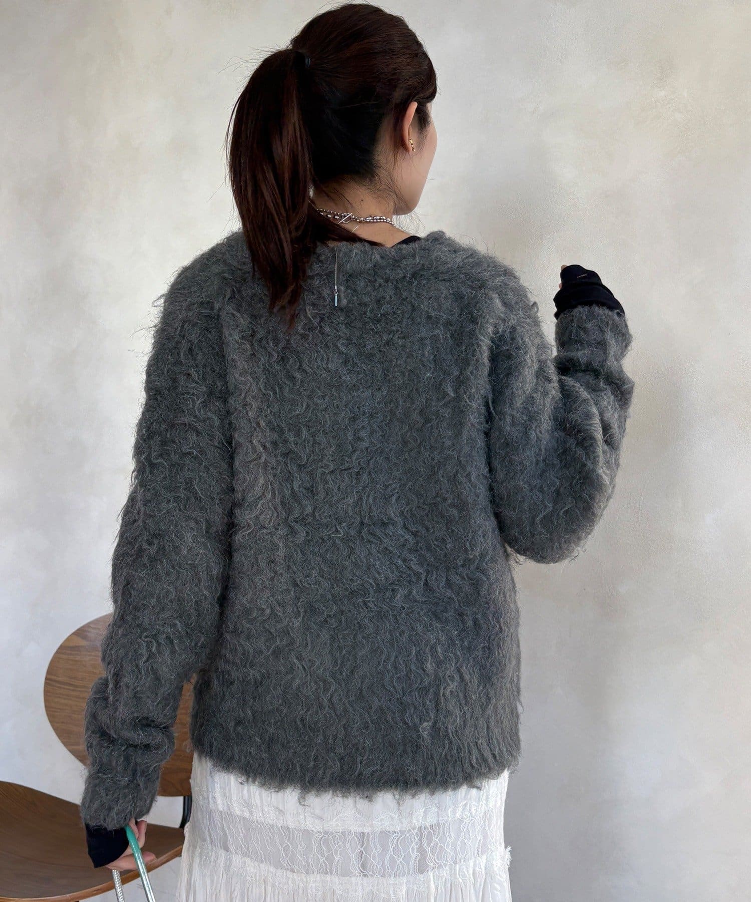 DOUDOU(ドゥドゥ) 【WEB限定】ロングシャギーカーディガン