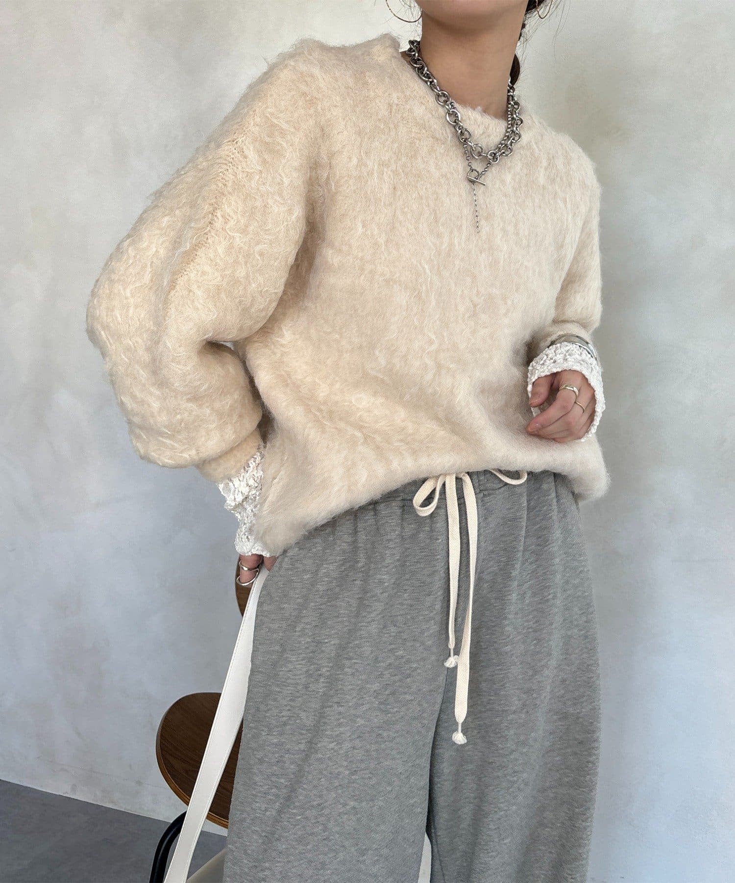 DOUDOU(ドゥドゥ) 【WEB限定】ロングシャギープルオーバー